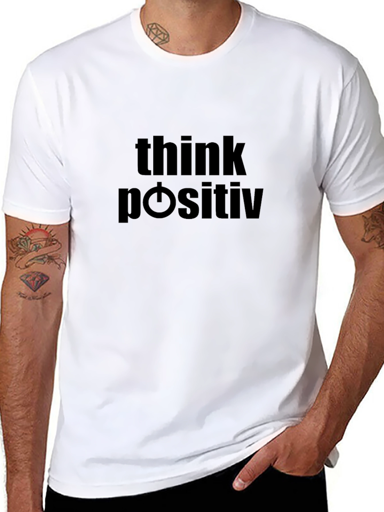 Think Positive Graphic Tee - Black Casual T-Shirt