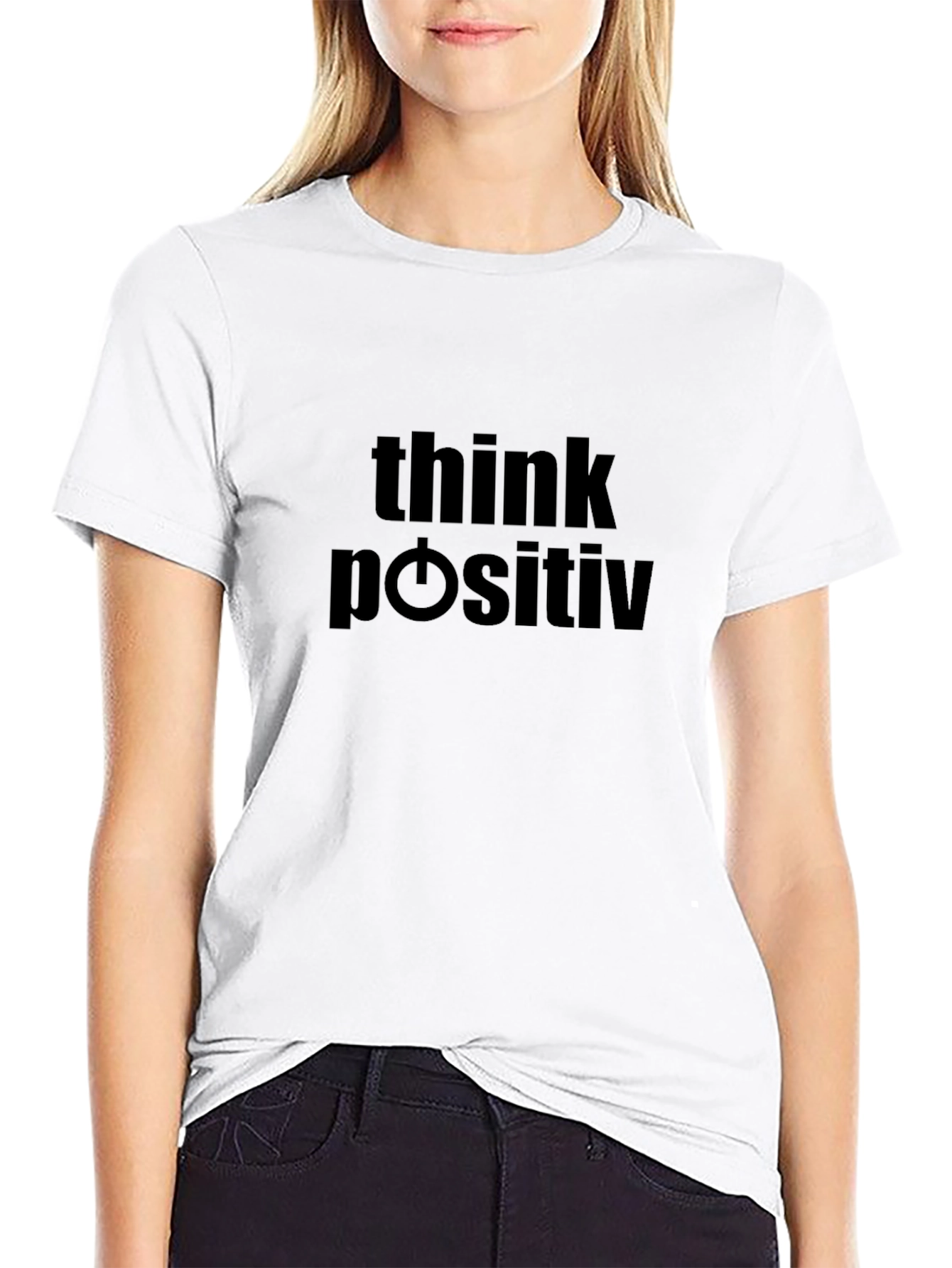 Think Positive Graphic Tee - Black Casual T-Shirt