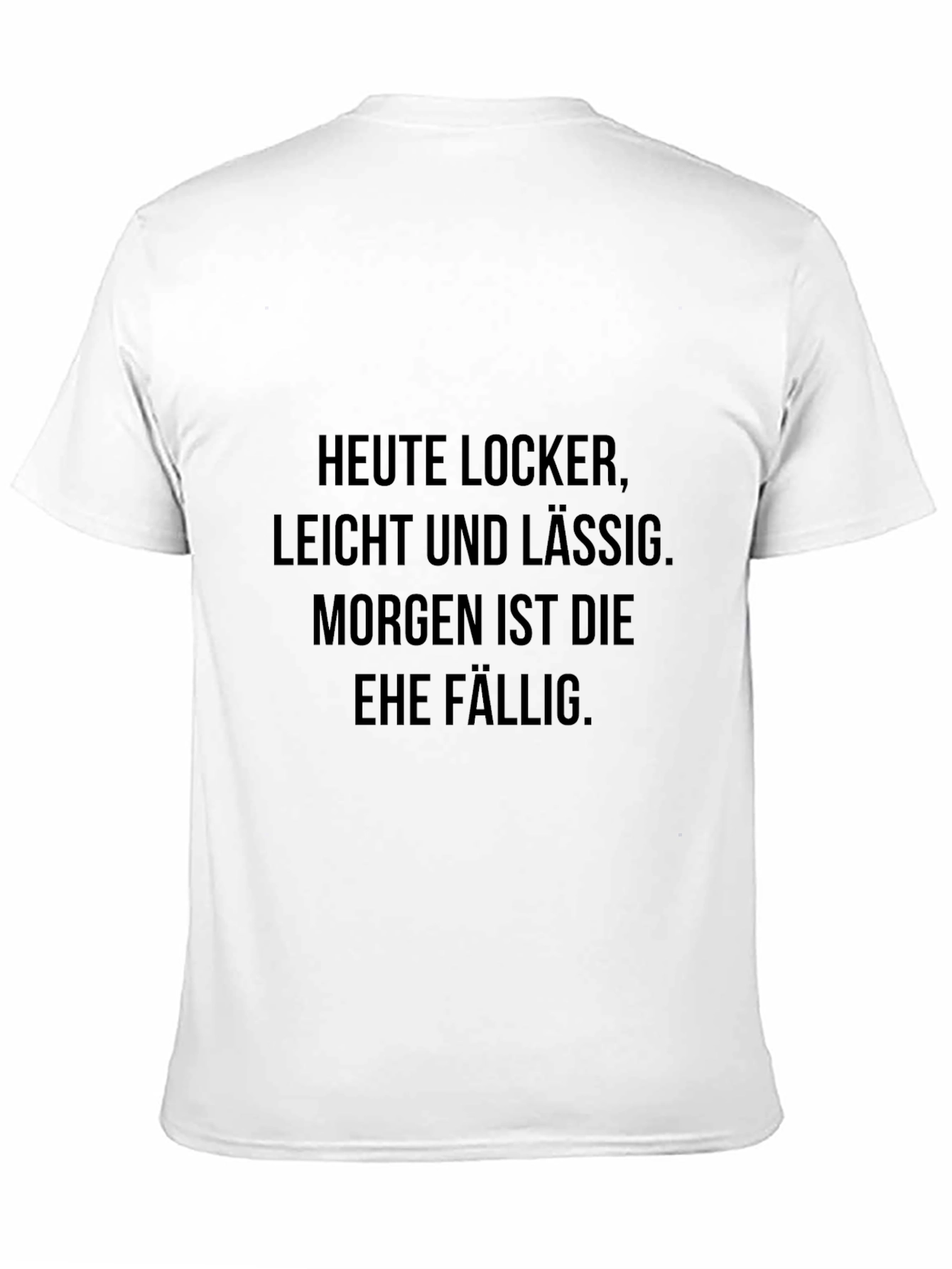 Mens Black T-Shirt with German Text Print
