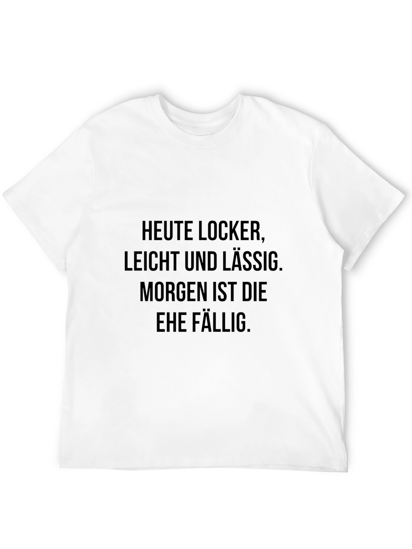 Mens Black T-Shirt with German Text Print