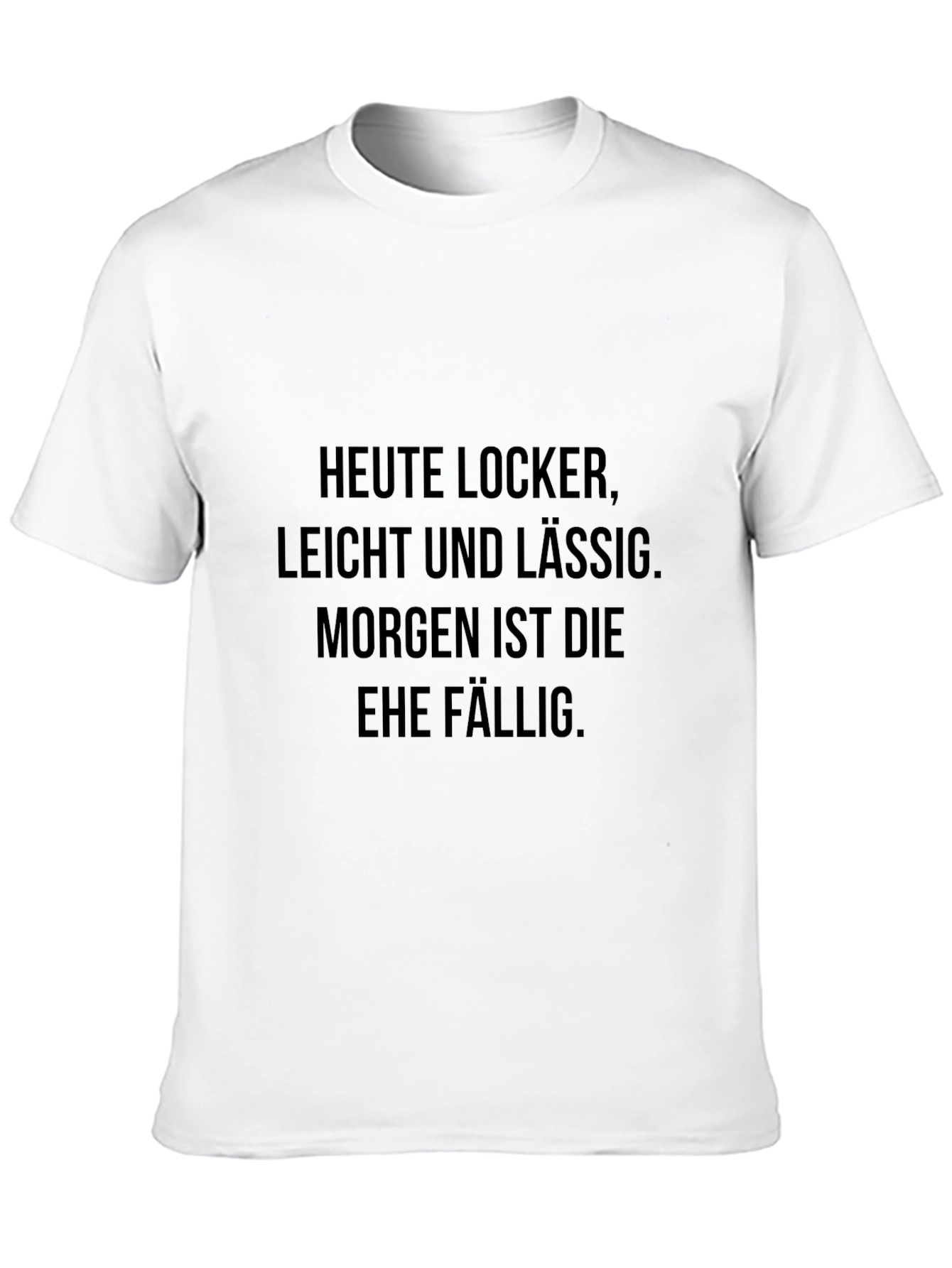 Mens Black T-Shirt with German Text Print