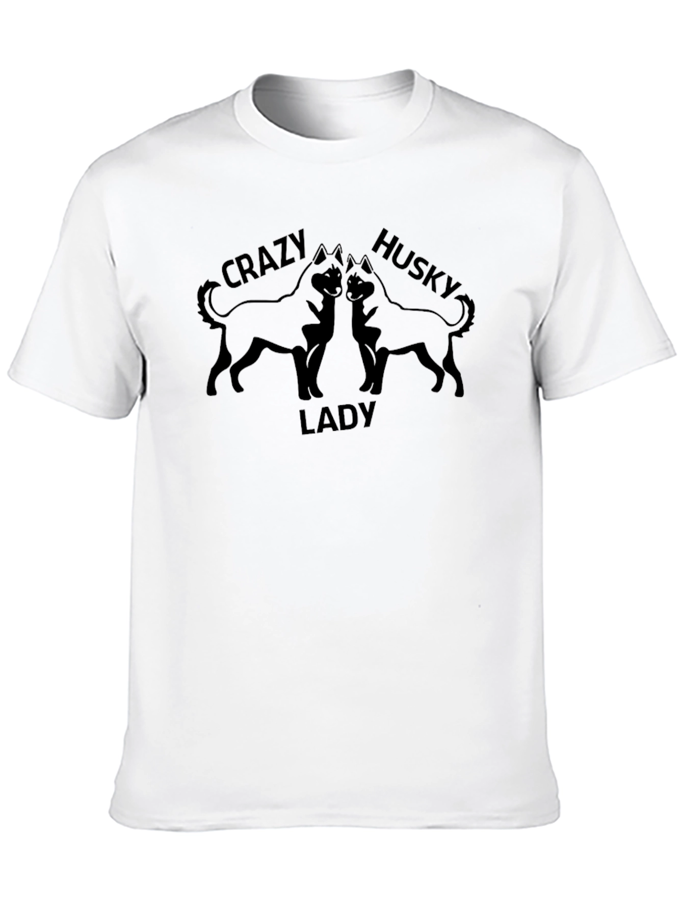 Crazy Husky Lady Black T-Shirt
