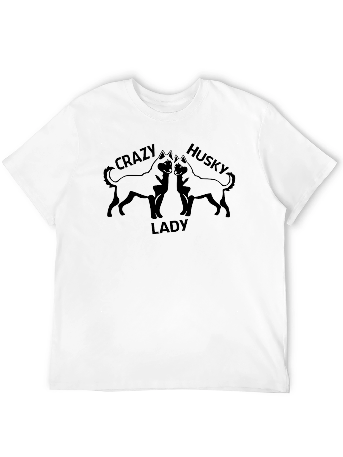 Crazy Husky Lady Black T-Shirt