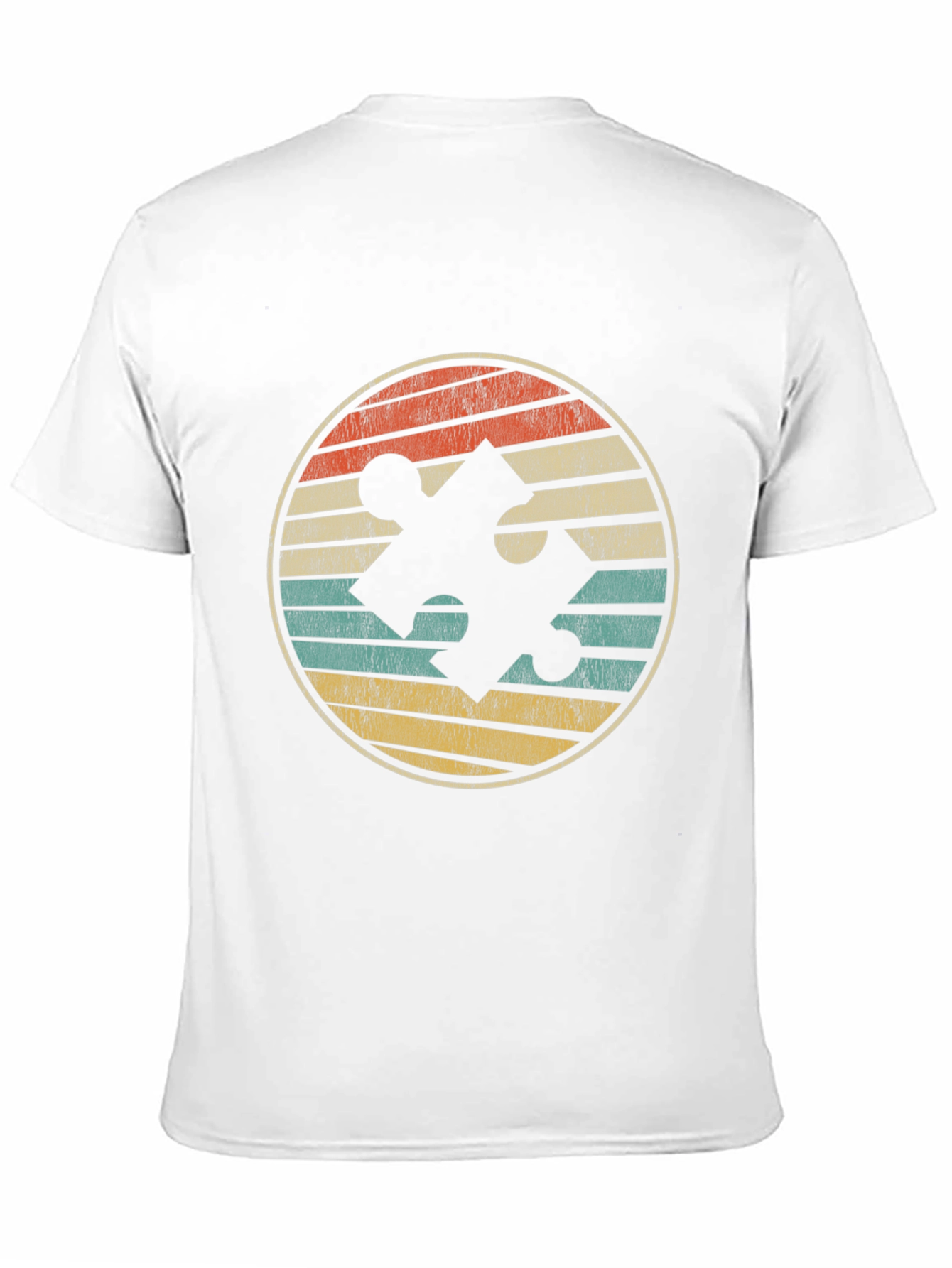 Retro Puzzle Piece Graphic Tee - Black