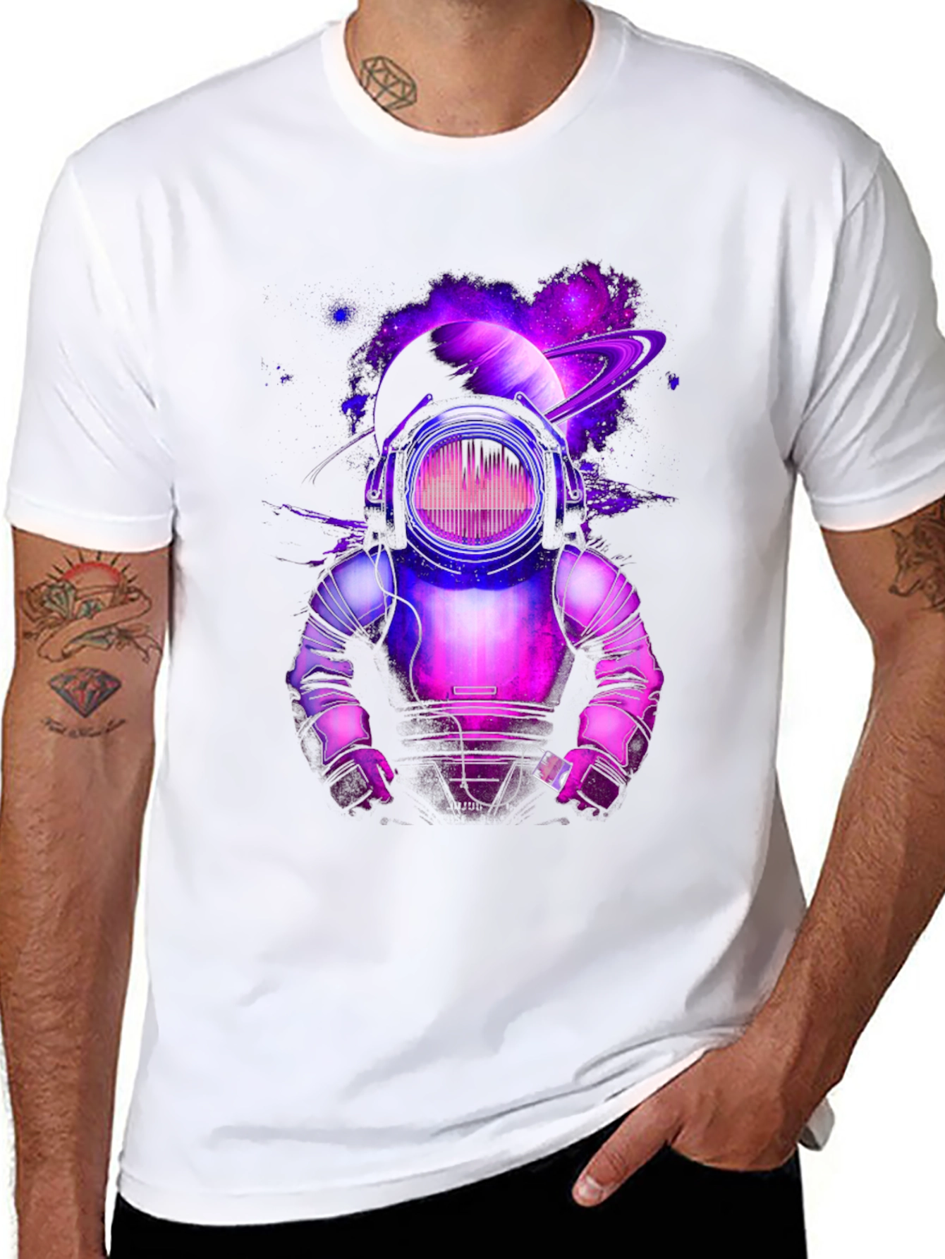 Cosmic DJ Astronaut Graphic Tee