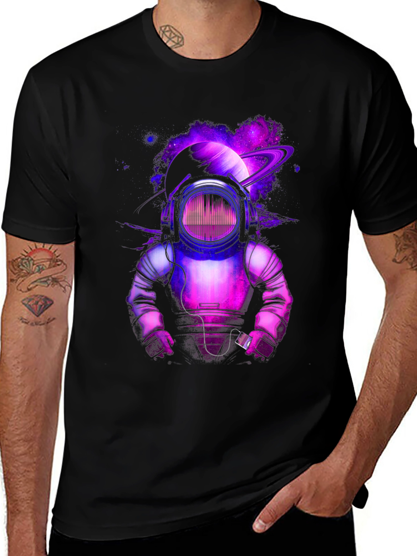 Cosmic DJ Astronaut Graphic Tee