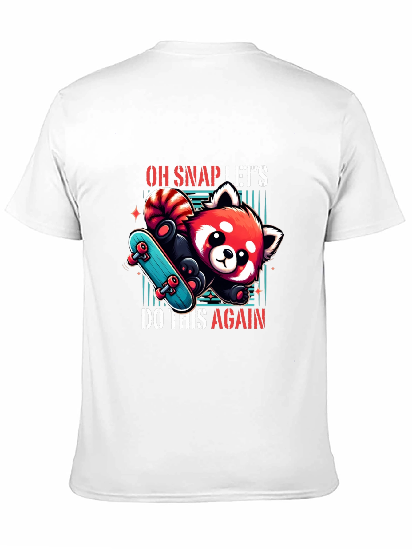 Cool Red Panda Skateboard Graphic Tee