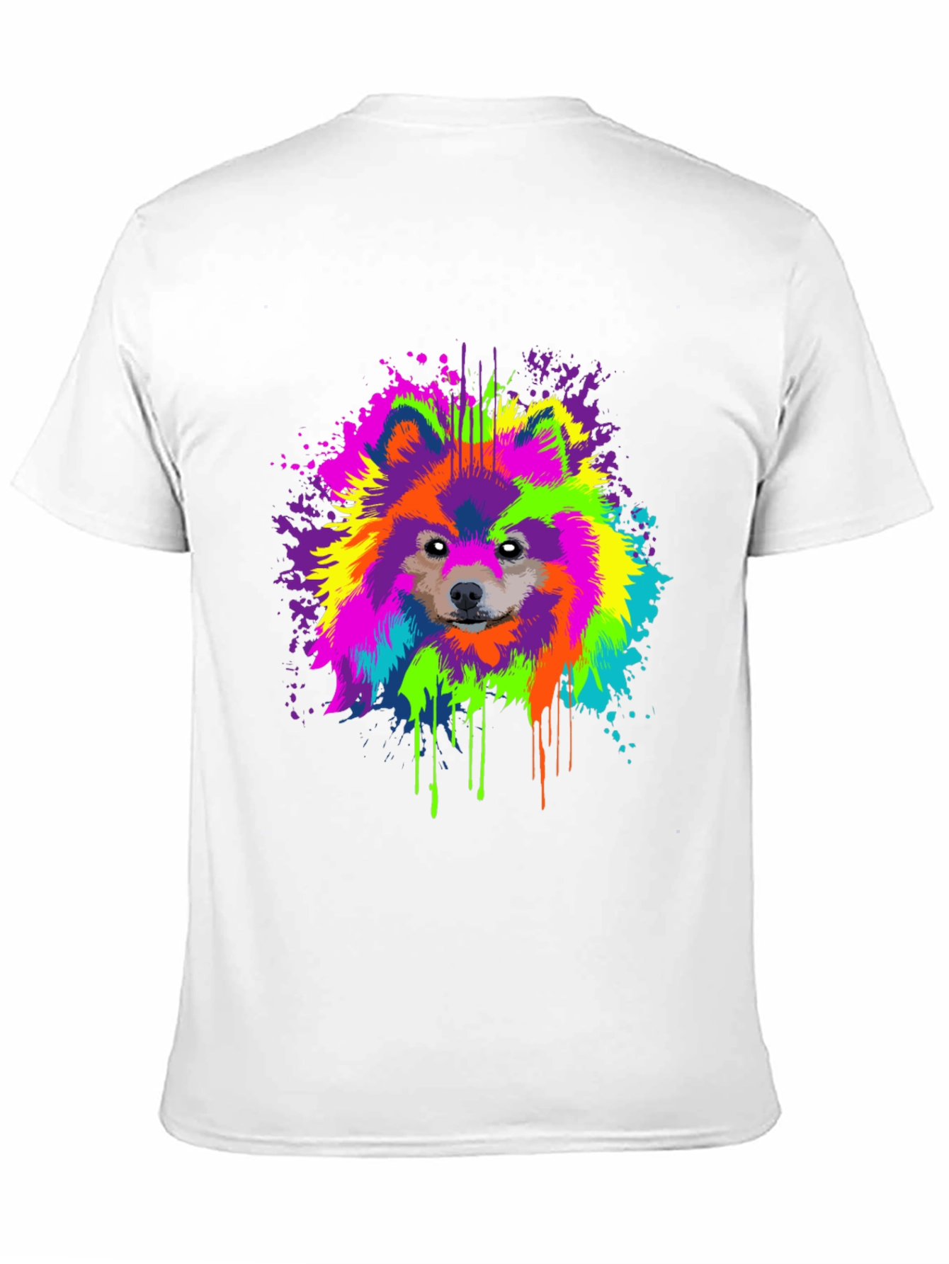 Vibrant Dog Splatter Art Graphic Tee