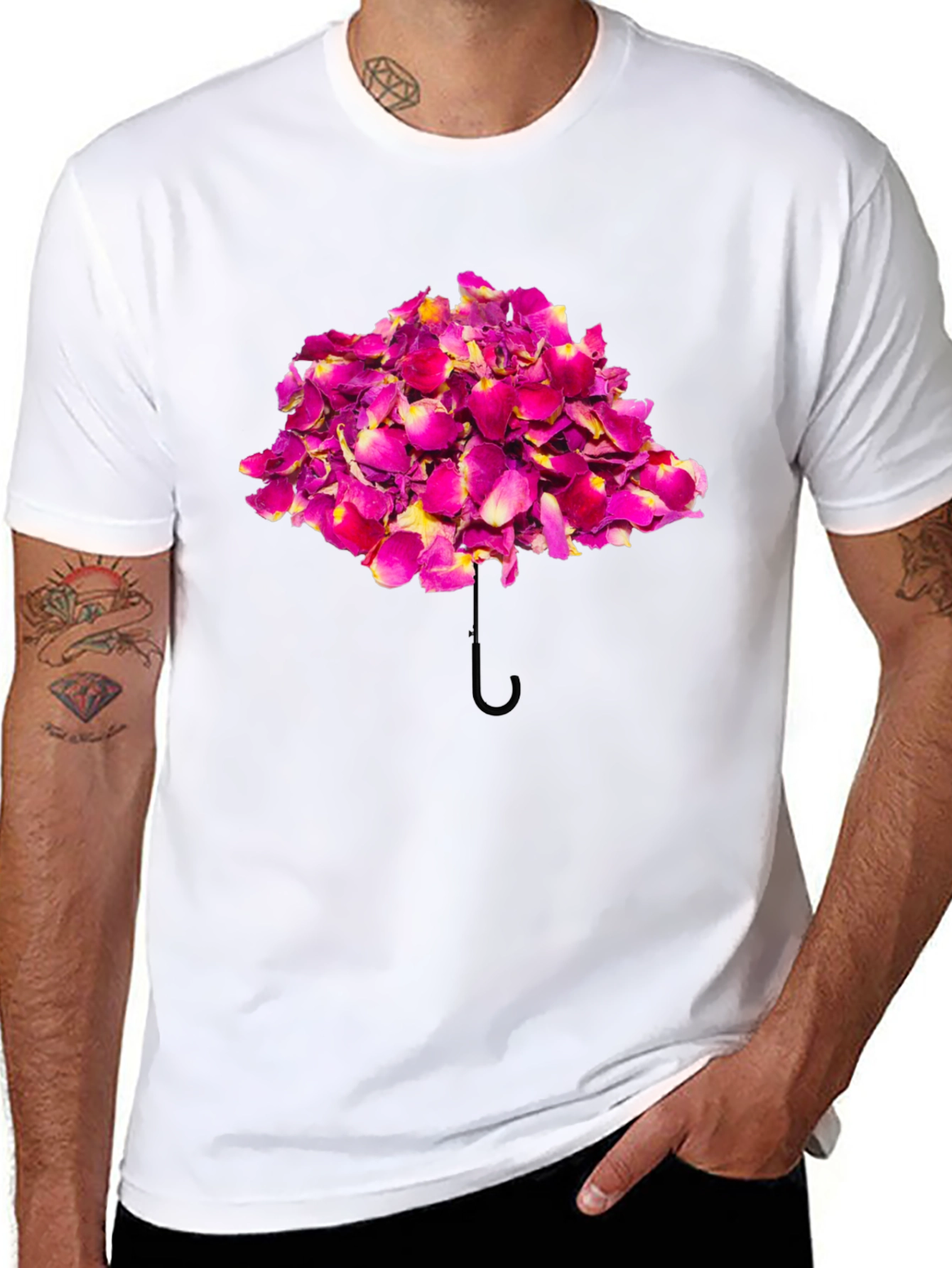 Floral Umbrella Graphic T-Shirt
