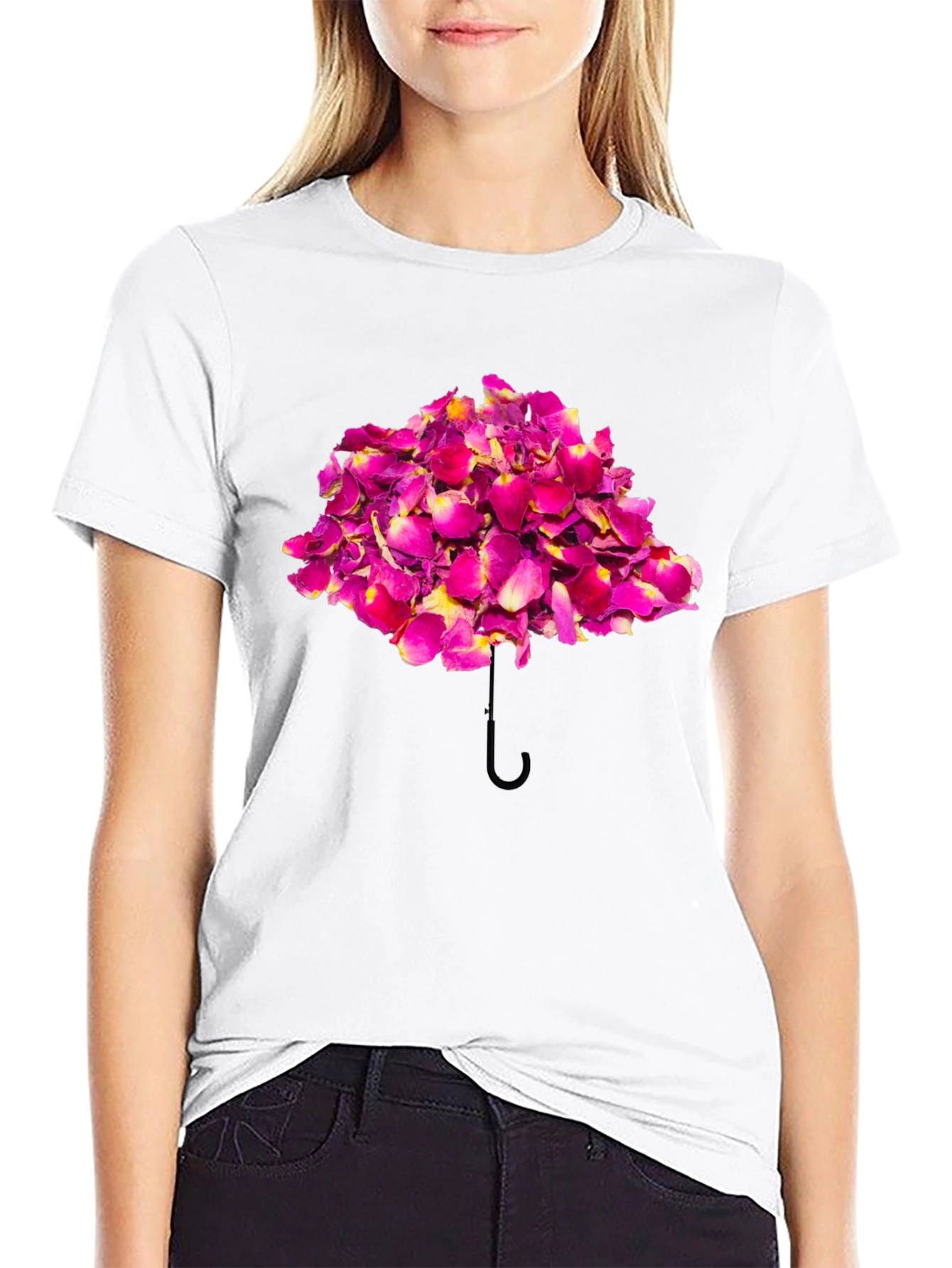 Floral Umbrella Graphic T-Shirt