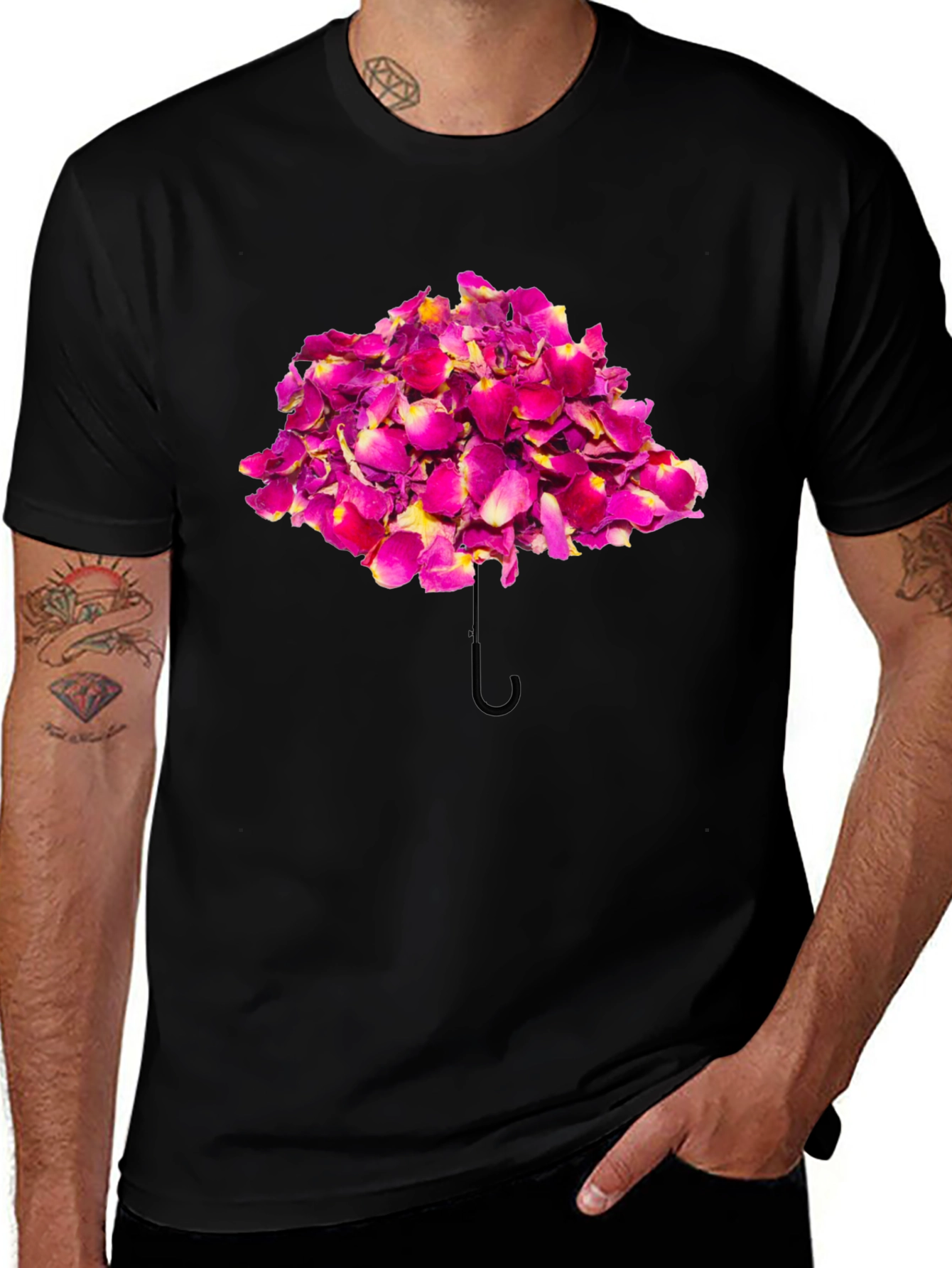 Floral Umbrella Graphic T-Shirt