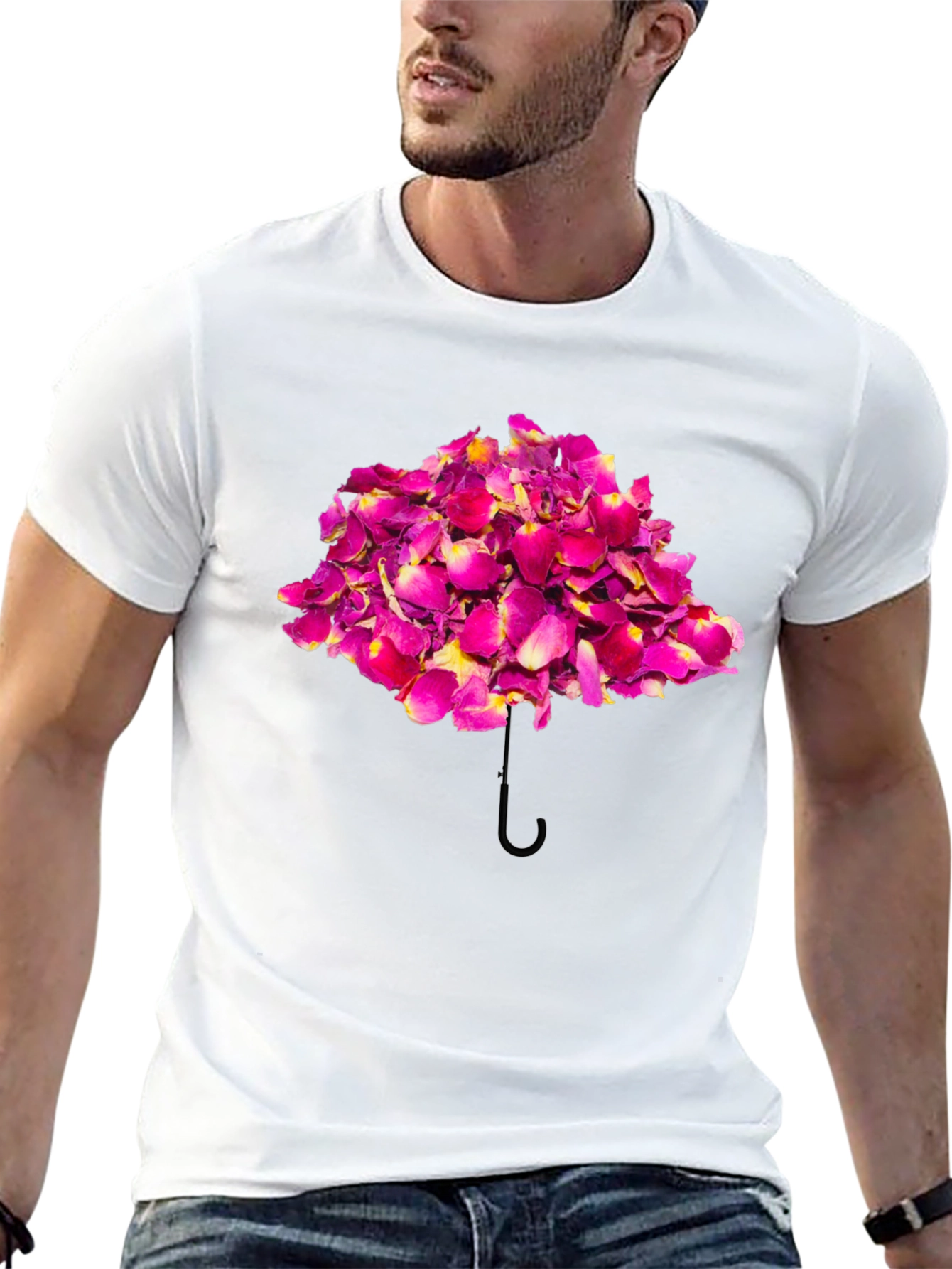 Floral Umbrella Graphic T-Shirt