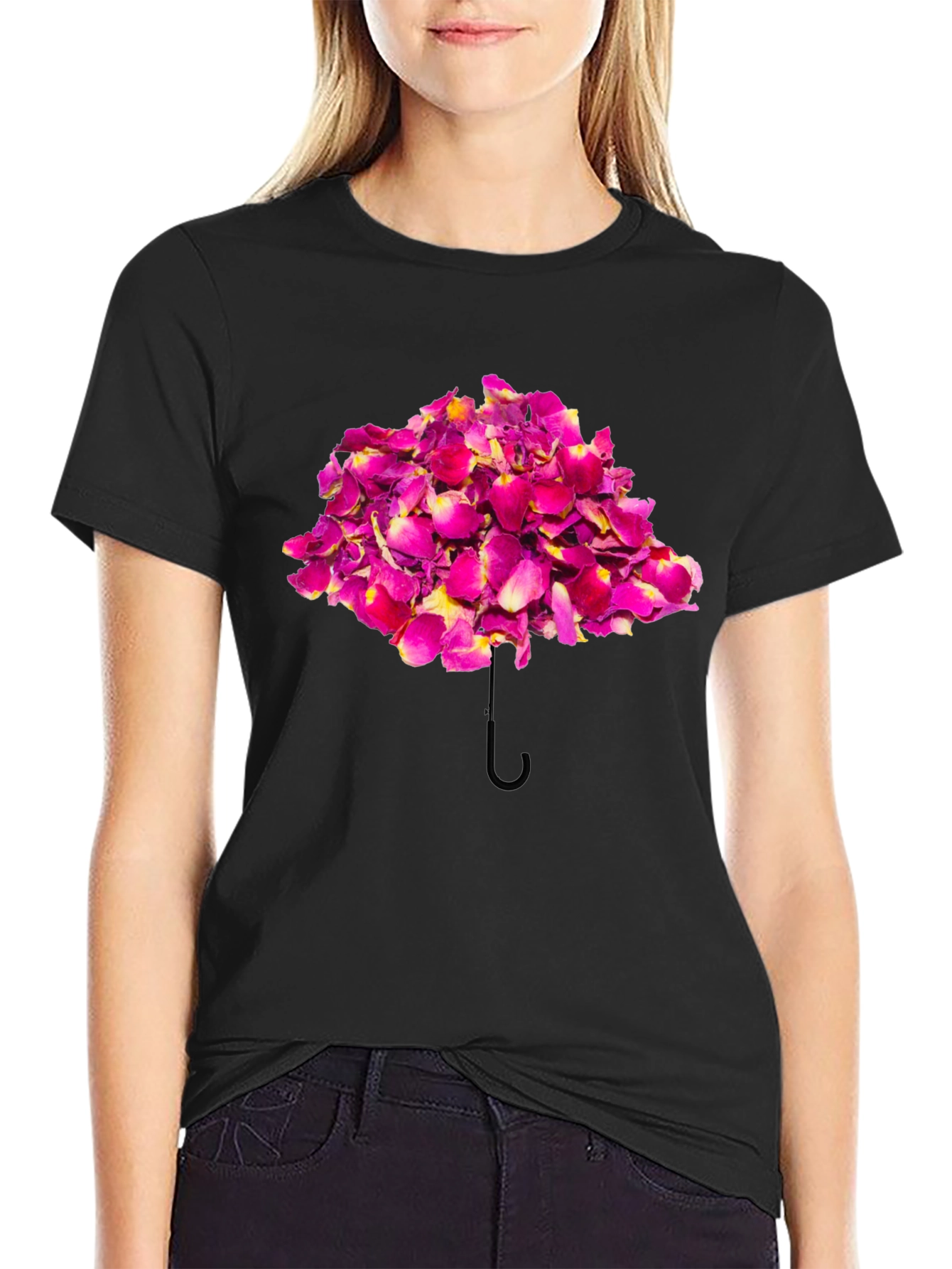 Floral Umbrella Graphic T-Shirt