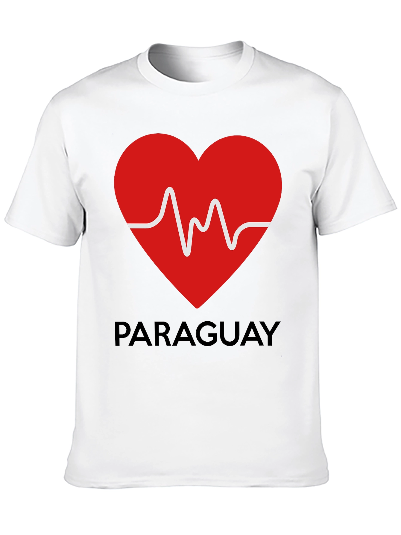 Paraguay Heartbeat T-Shirt - Black