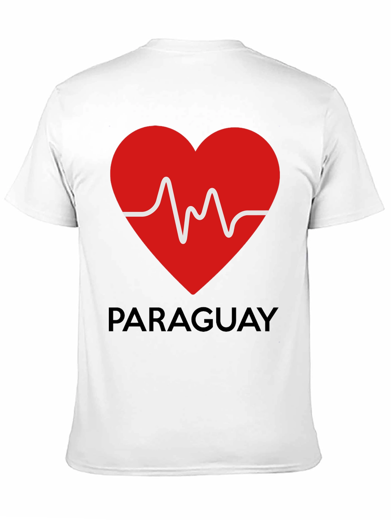 Paraguay Heartbeat T-Shirt - Black