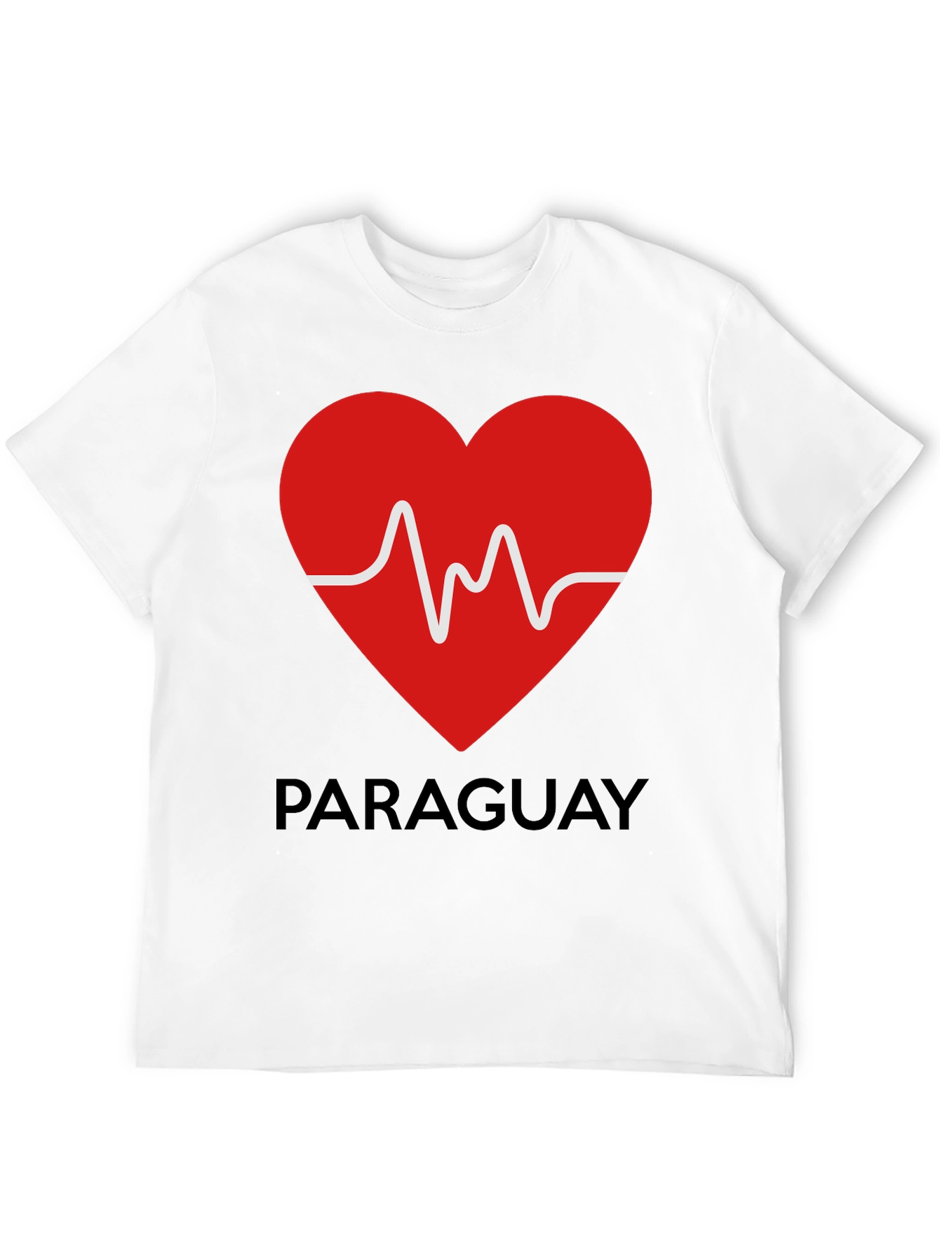 Paraguay Heartbeat T-Shirt - Black