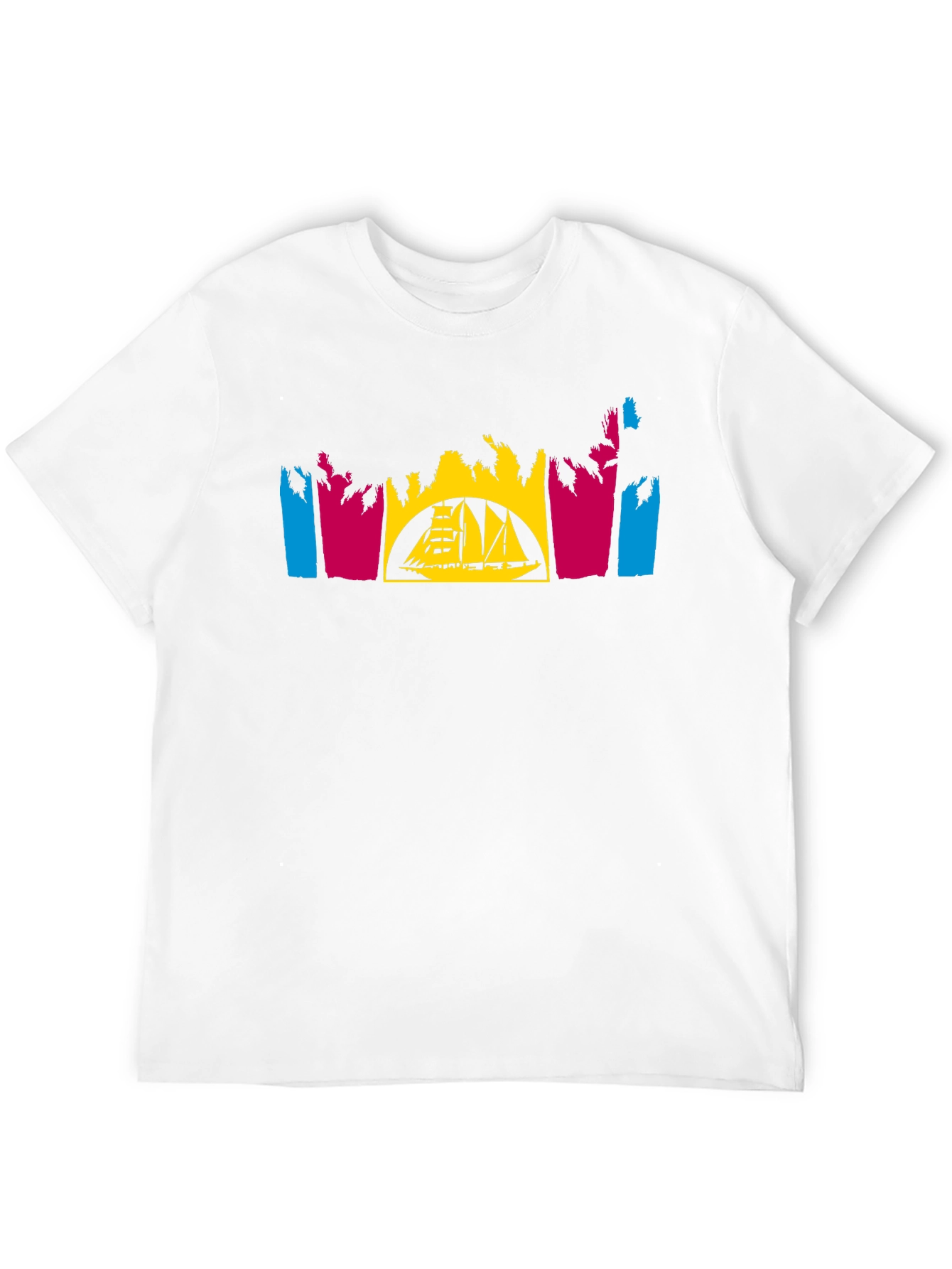 Tropical Sailboat T-Shirt - Black