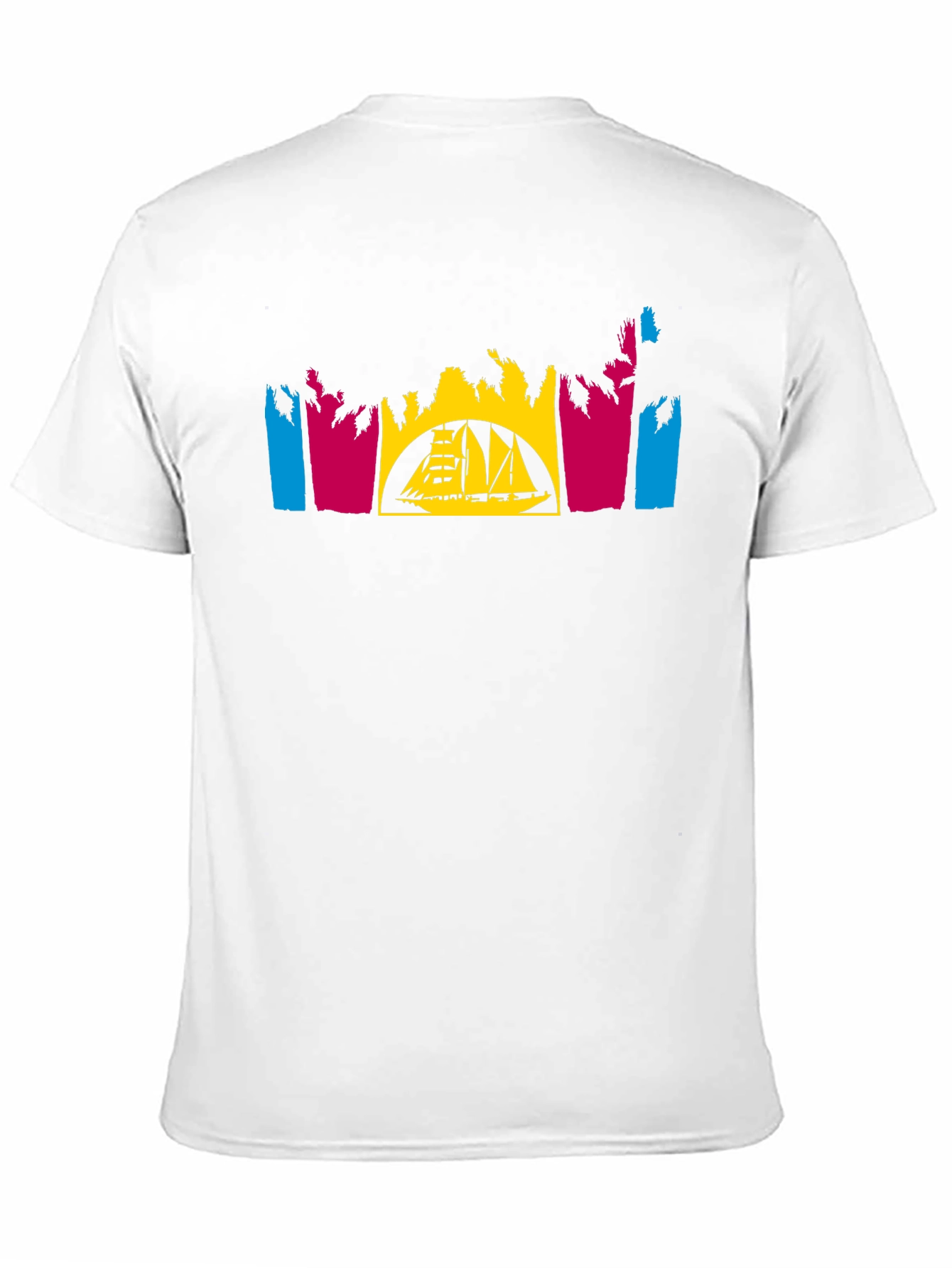 Tropical Sailboat T-Shirt - Black