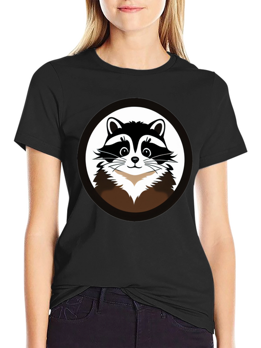 Raccoon Graphic T-Shirt - Black Cotton Tee