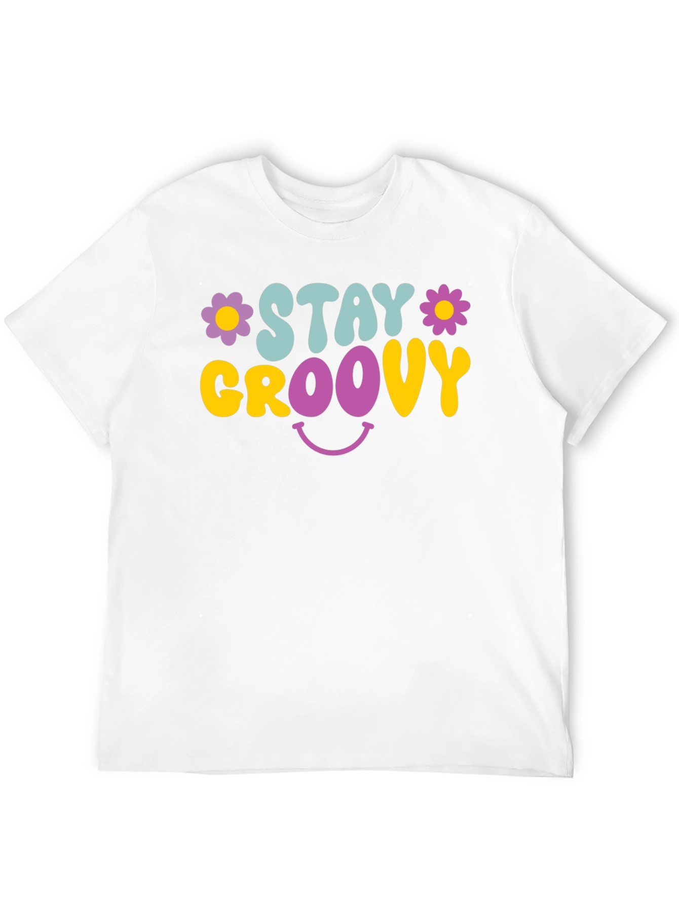 Stay Groovy Graphic Tee - Retro Smiley Face T-Shirt