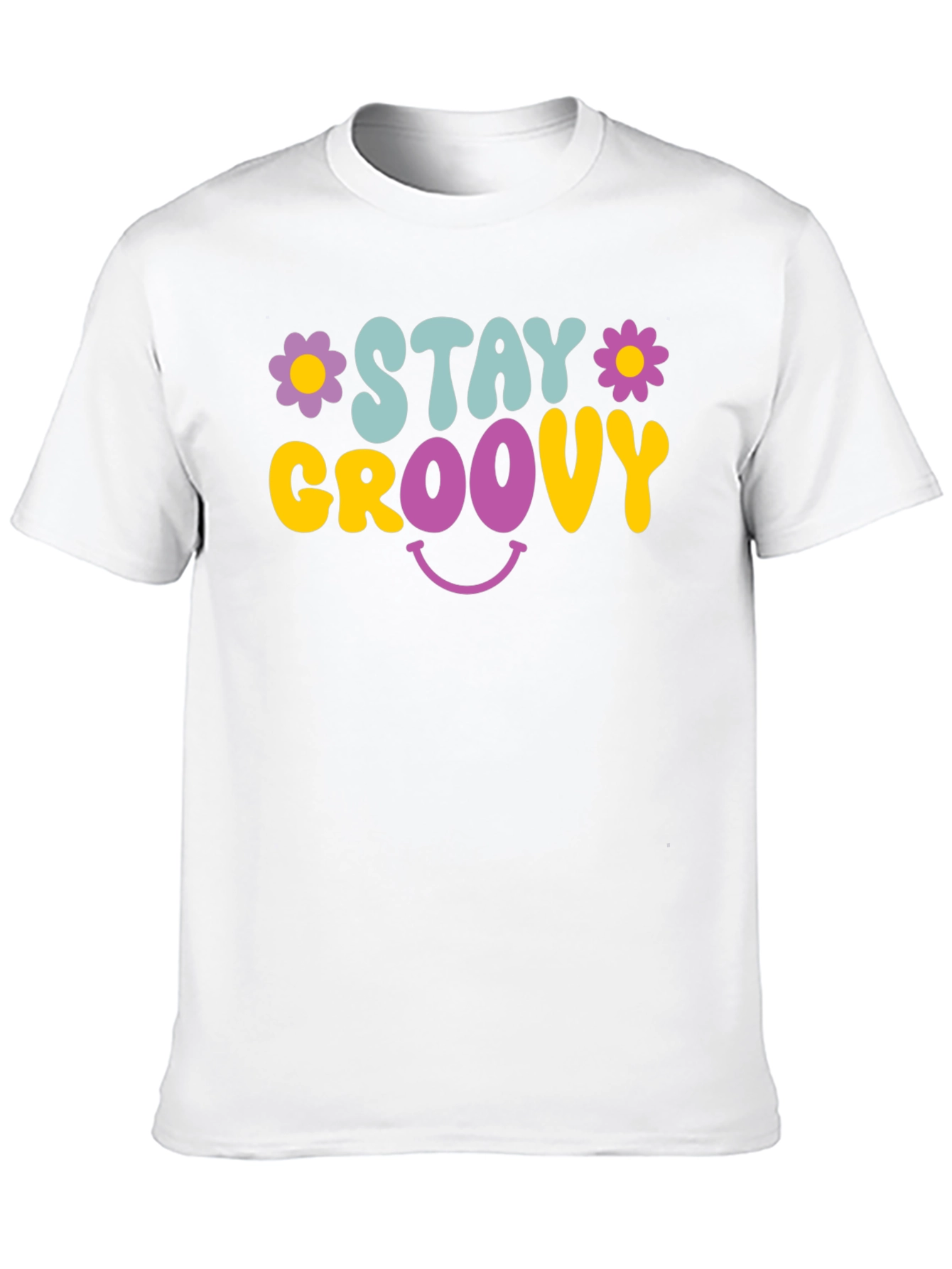 Stay Groovy Graphic Tee - Retro Smiley Face T-Shirt