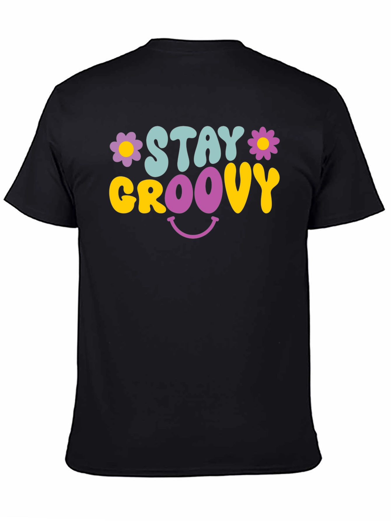 Stay Groovy Graphic Tee - Retro Smiley Face T-Shirt