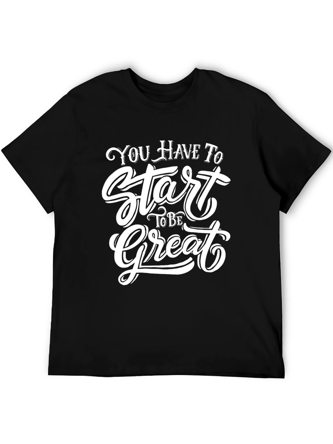Inspirational Start Great Graphic Tee - Black