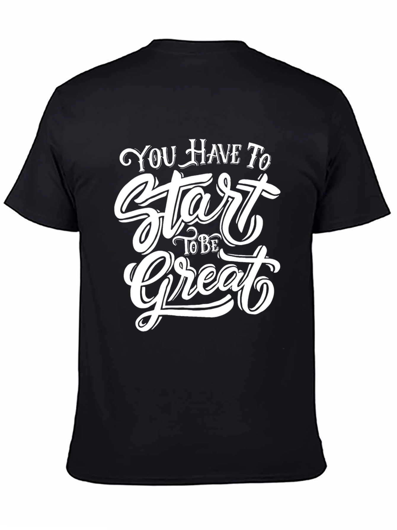 Inspirational Start Great Graphic Tee - Black