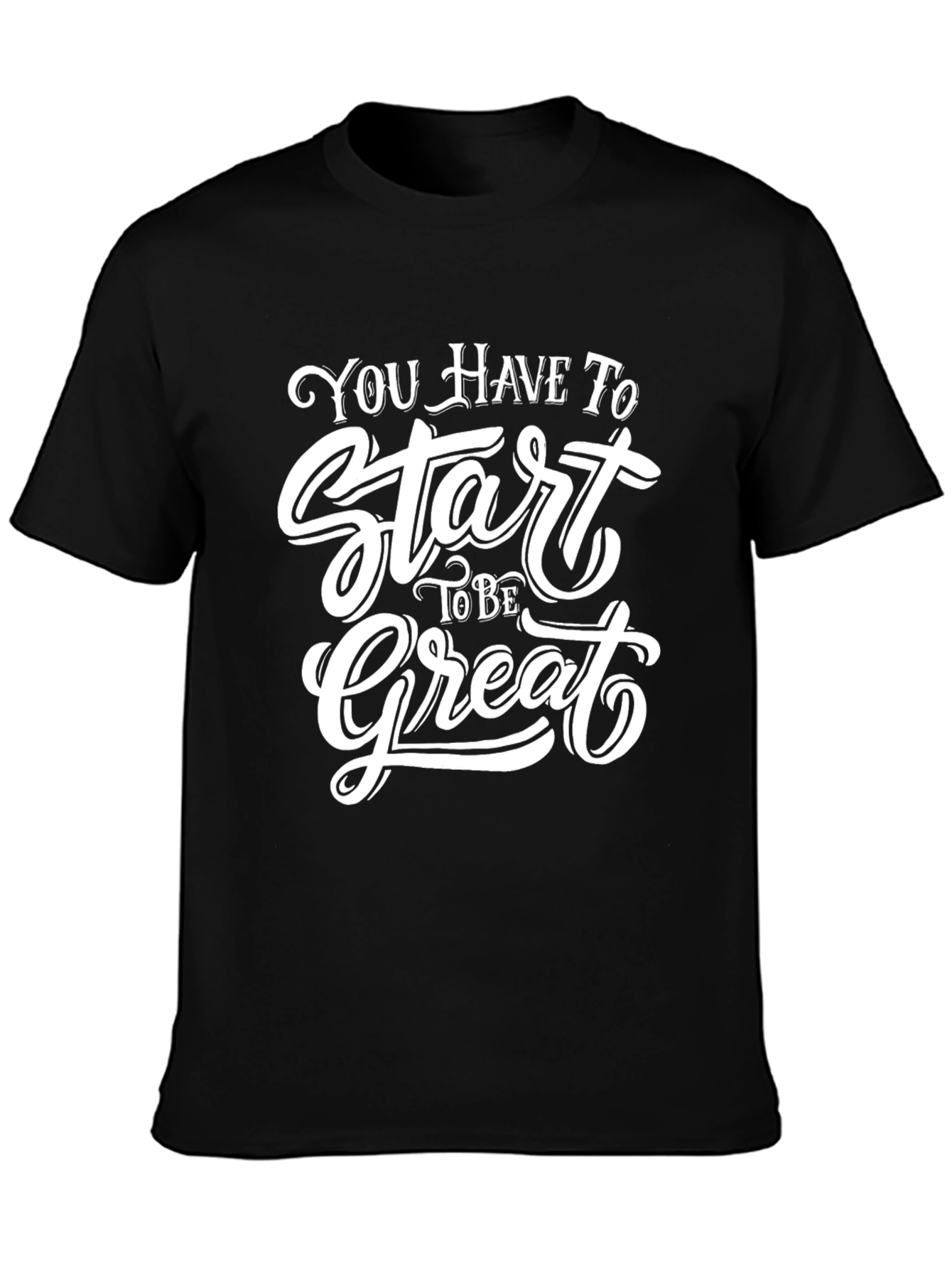 Inspirational Start Great Graphic Tee - Black
