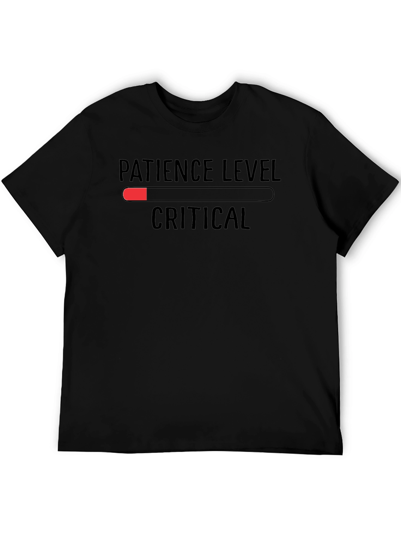Patience Level Critical Black T-Shirt