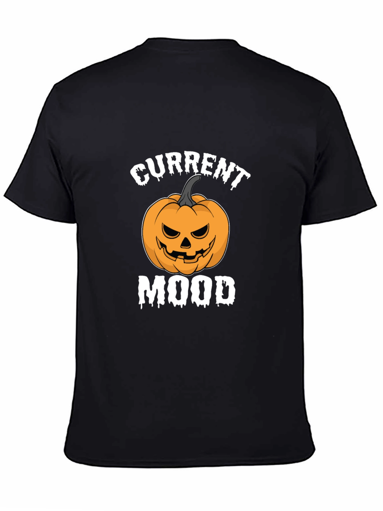 Current Mood Pumpkin Halloween Graphic Tee - Black