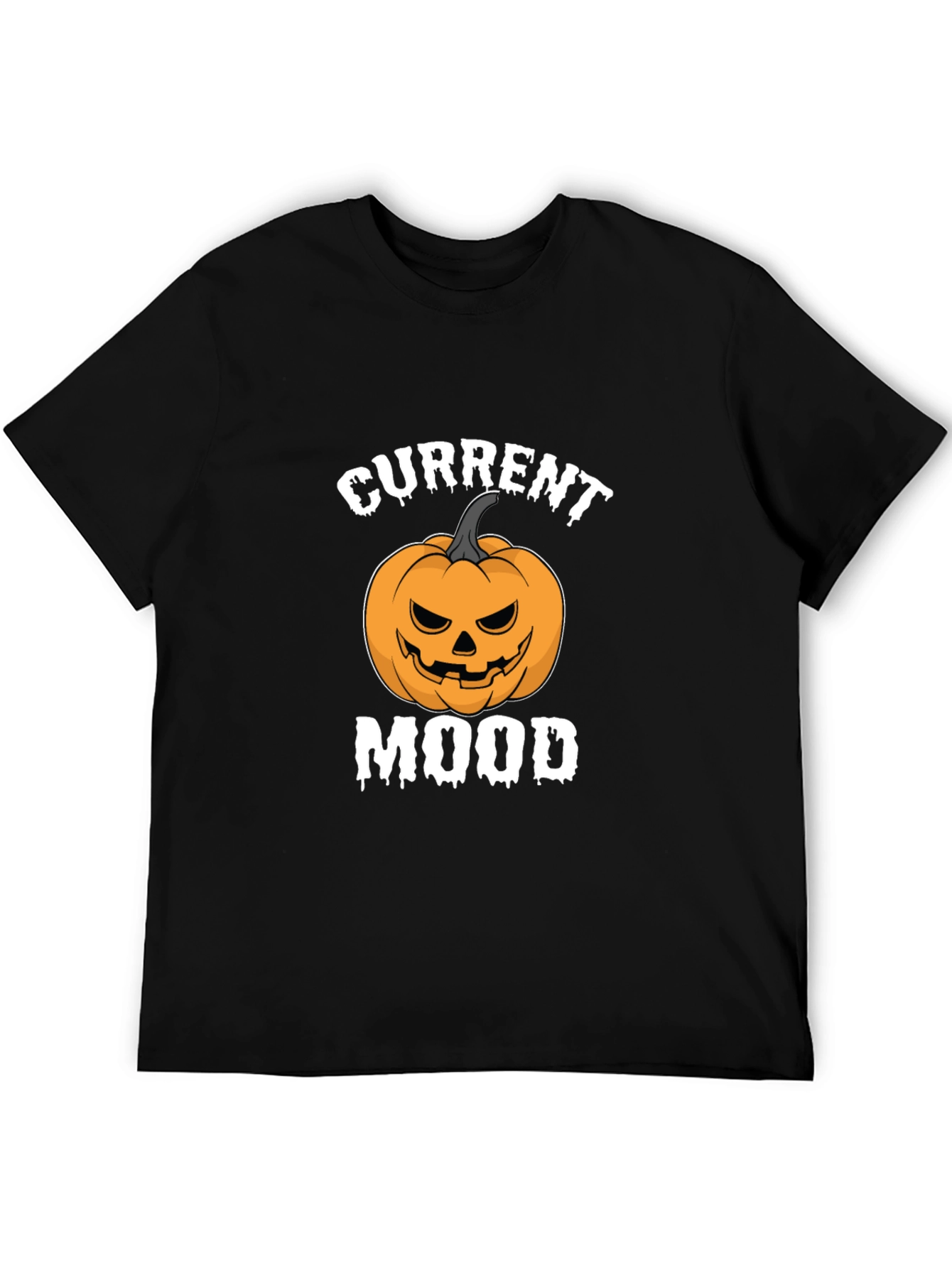 Current Mood Pumpkin Halloween Graphic Tee - Black
