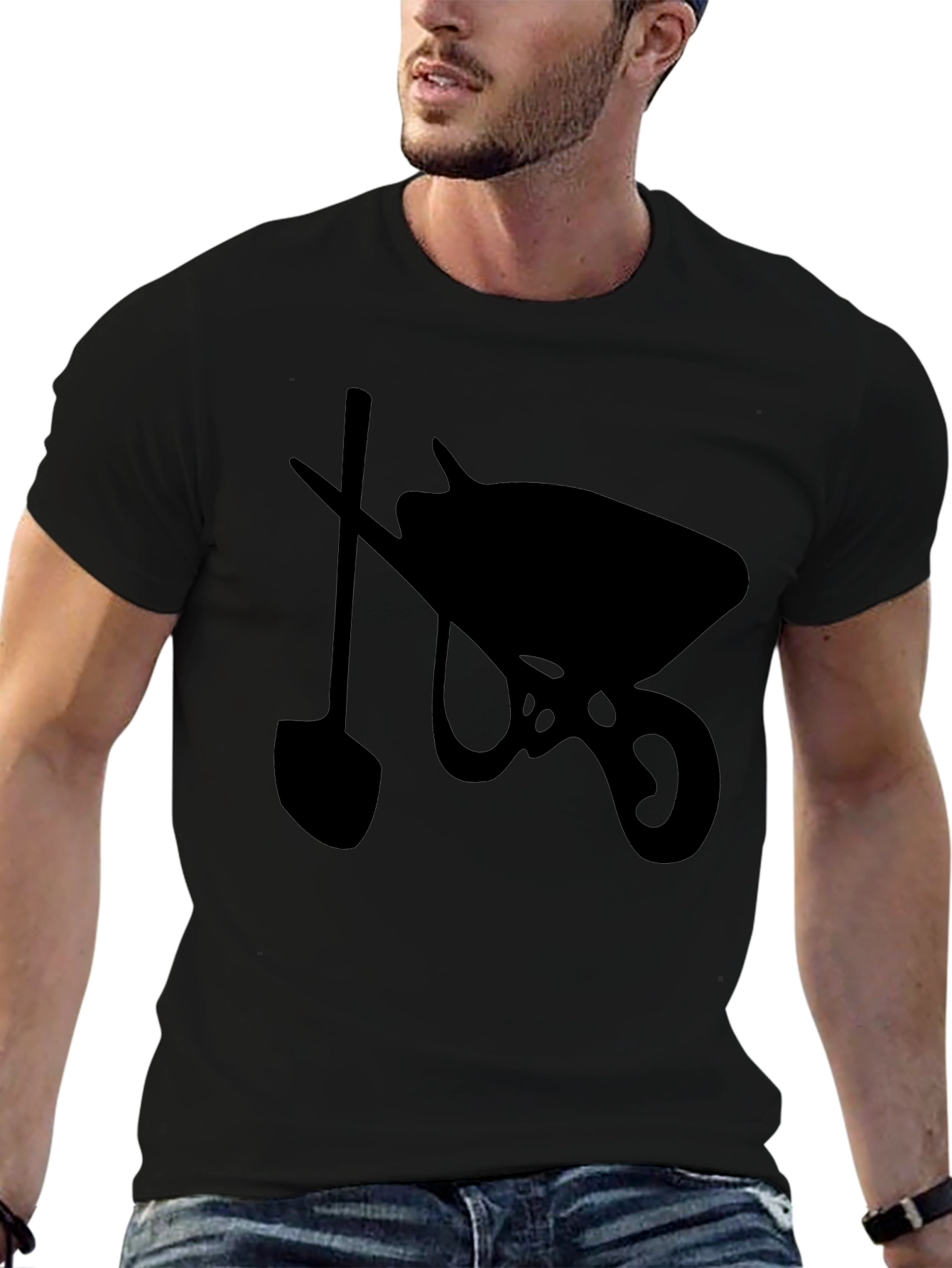 Wheelbarrow & Shovel Black Graphic Tee