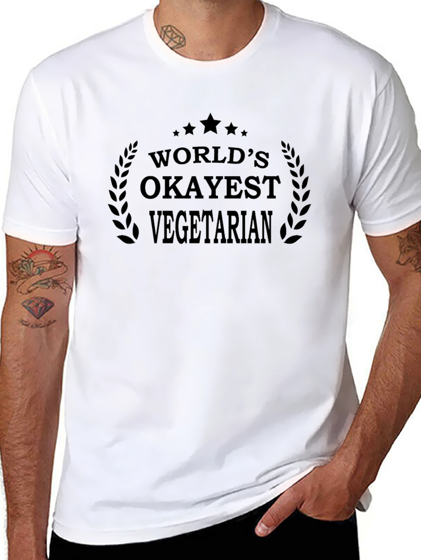 Worlds Okayest Vegetarian T-Shirt - Black