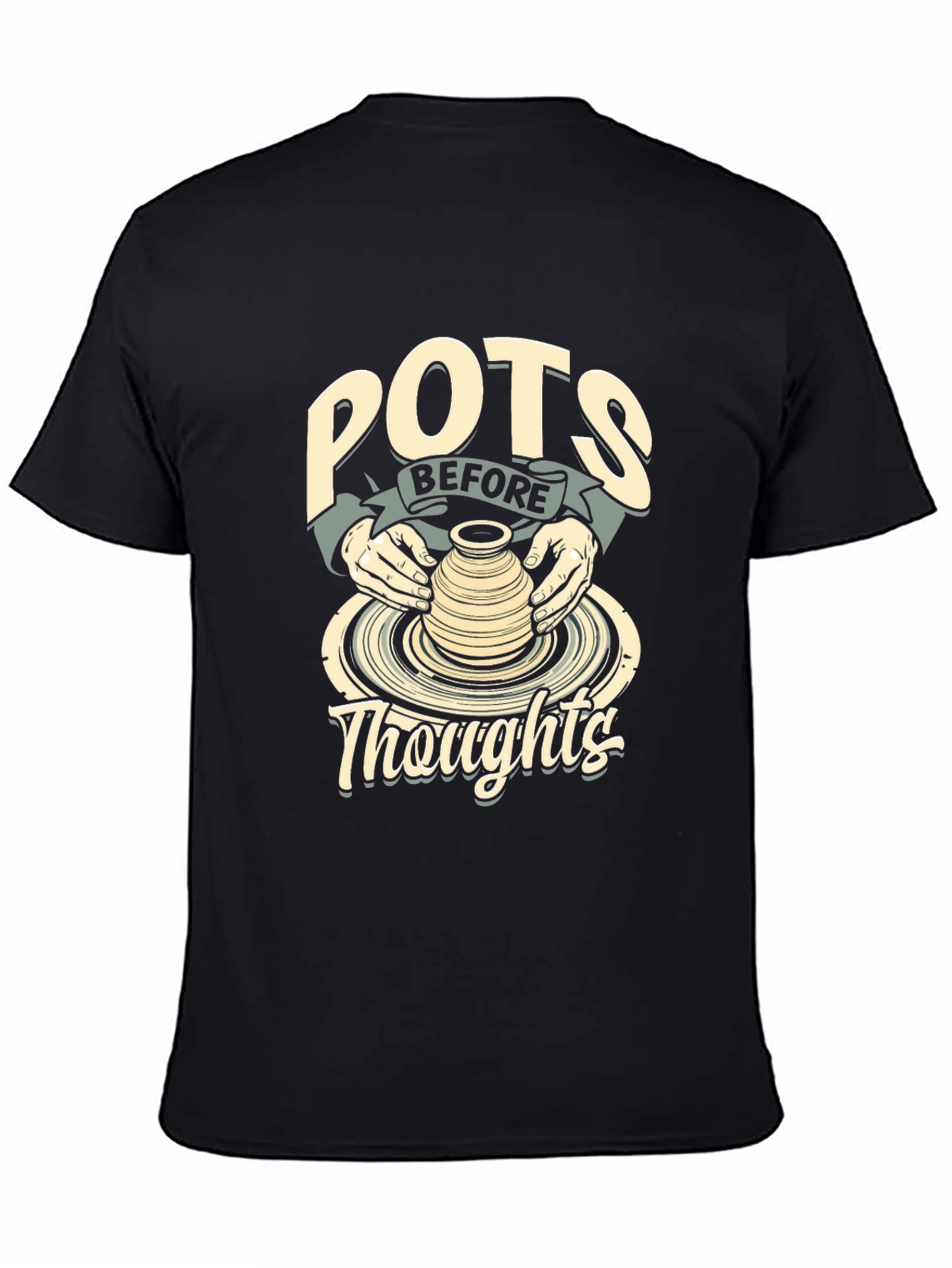 POTS BEFORE Thoughts Black Graphic Tee