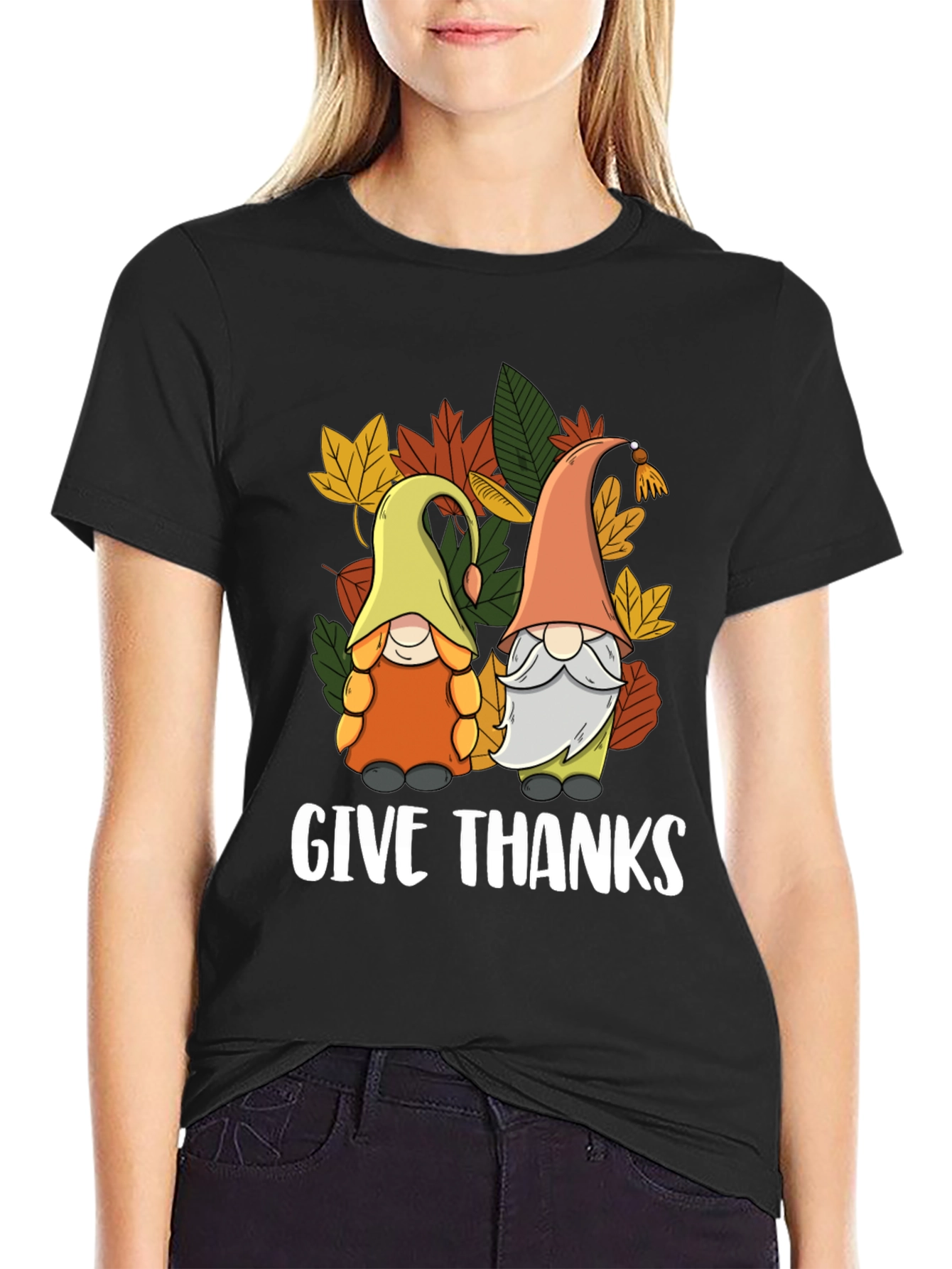 Give Thanks Thanksgiving Gnomes T-Shirt