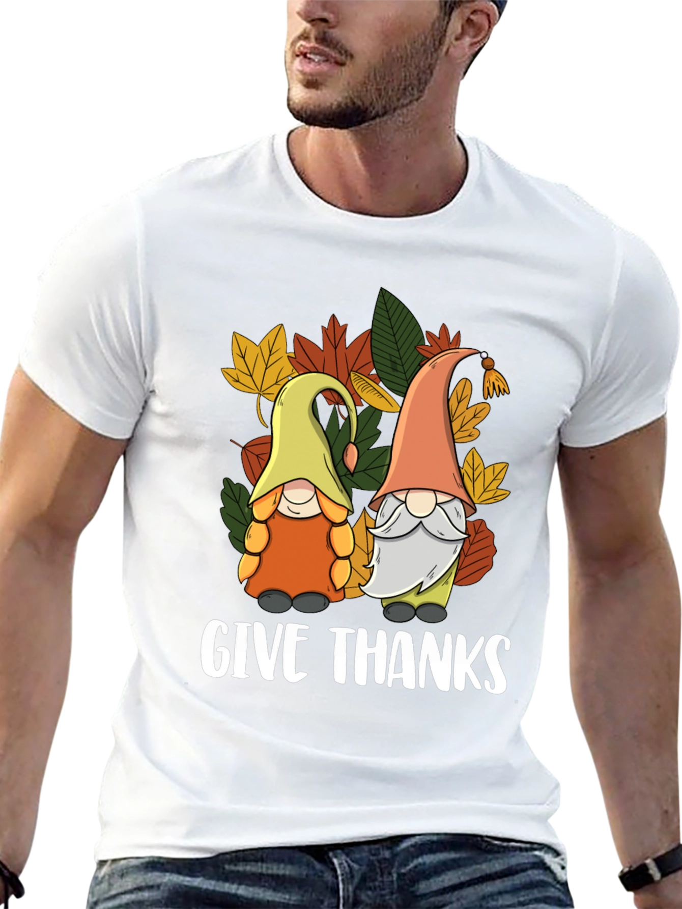 Give Thanks Thanksgiving Gnomes T-Shirt
