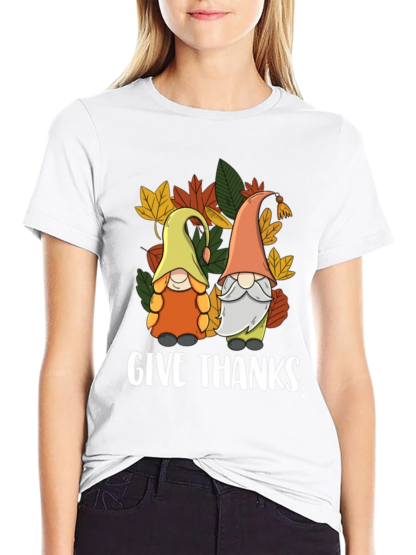 Give Thanks Thanksgiving Gnomes T-Shirt