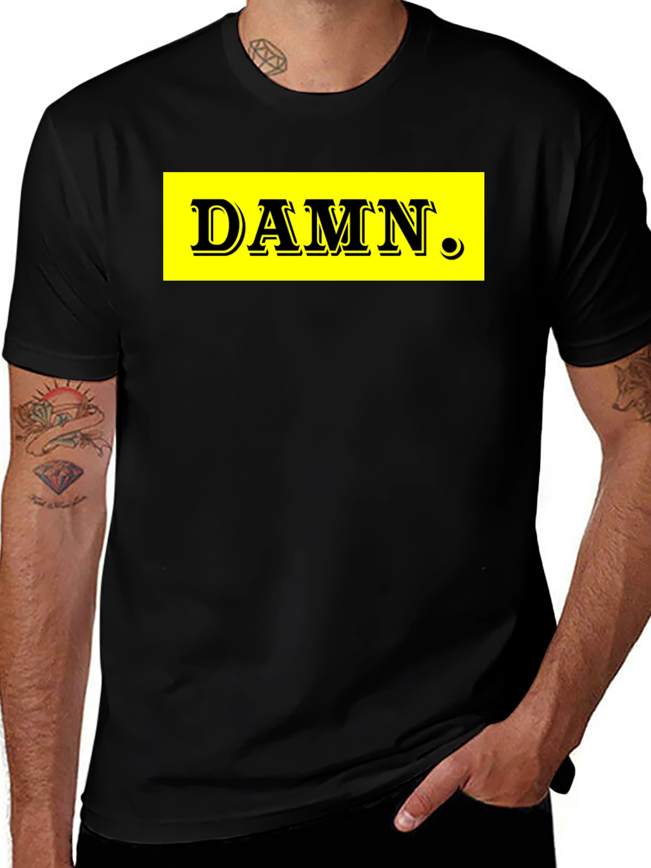 DAMN. Graphic Tee - Black Cotton Blend