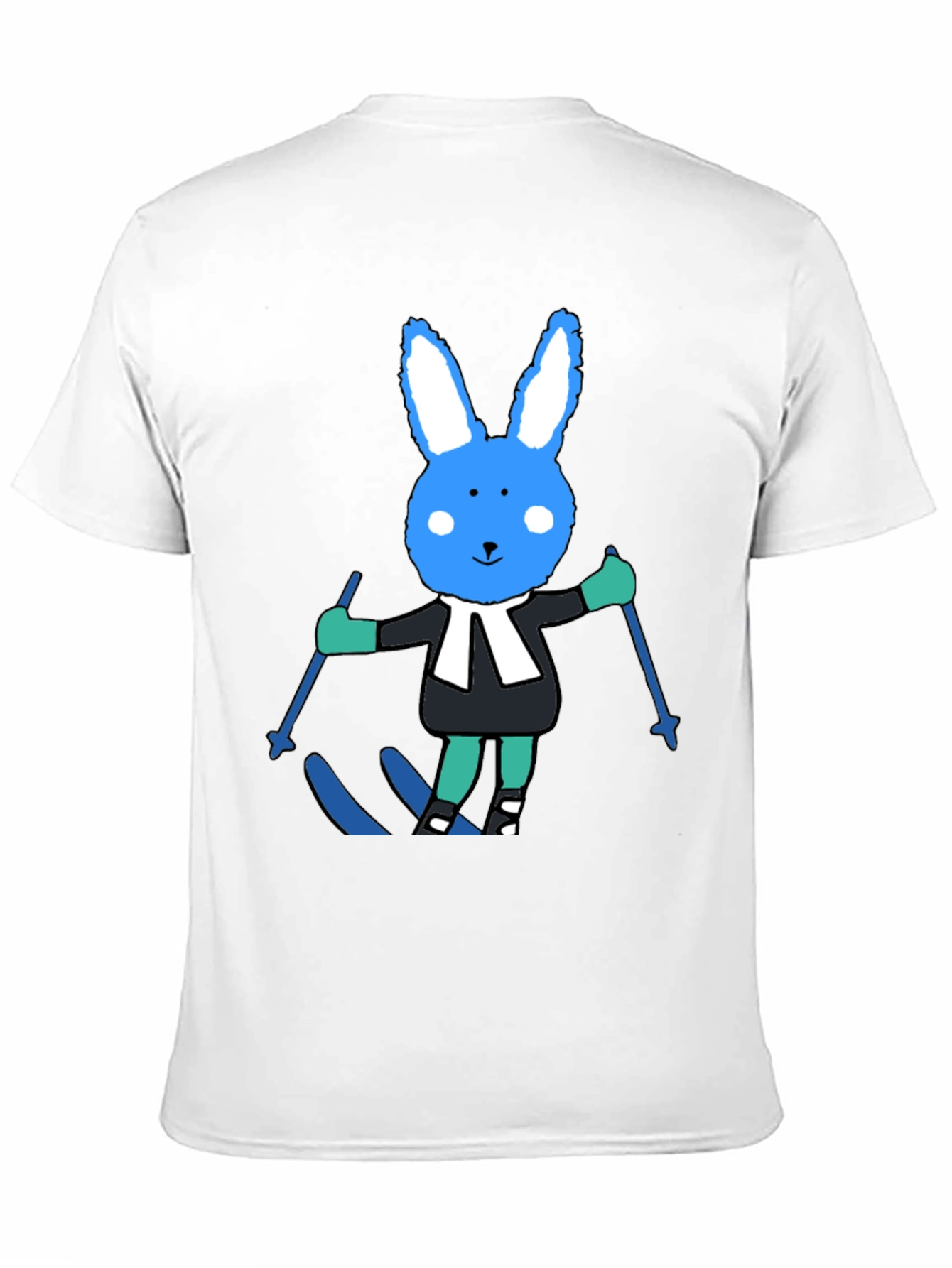 Ski Bunny Tee: Fun Cartoon Rabbit T-Shirt