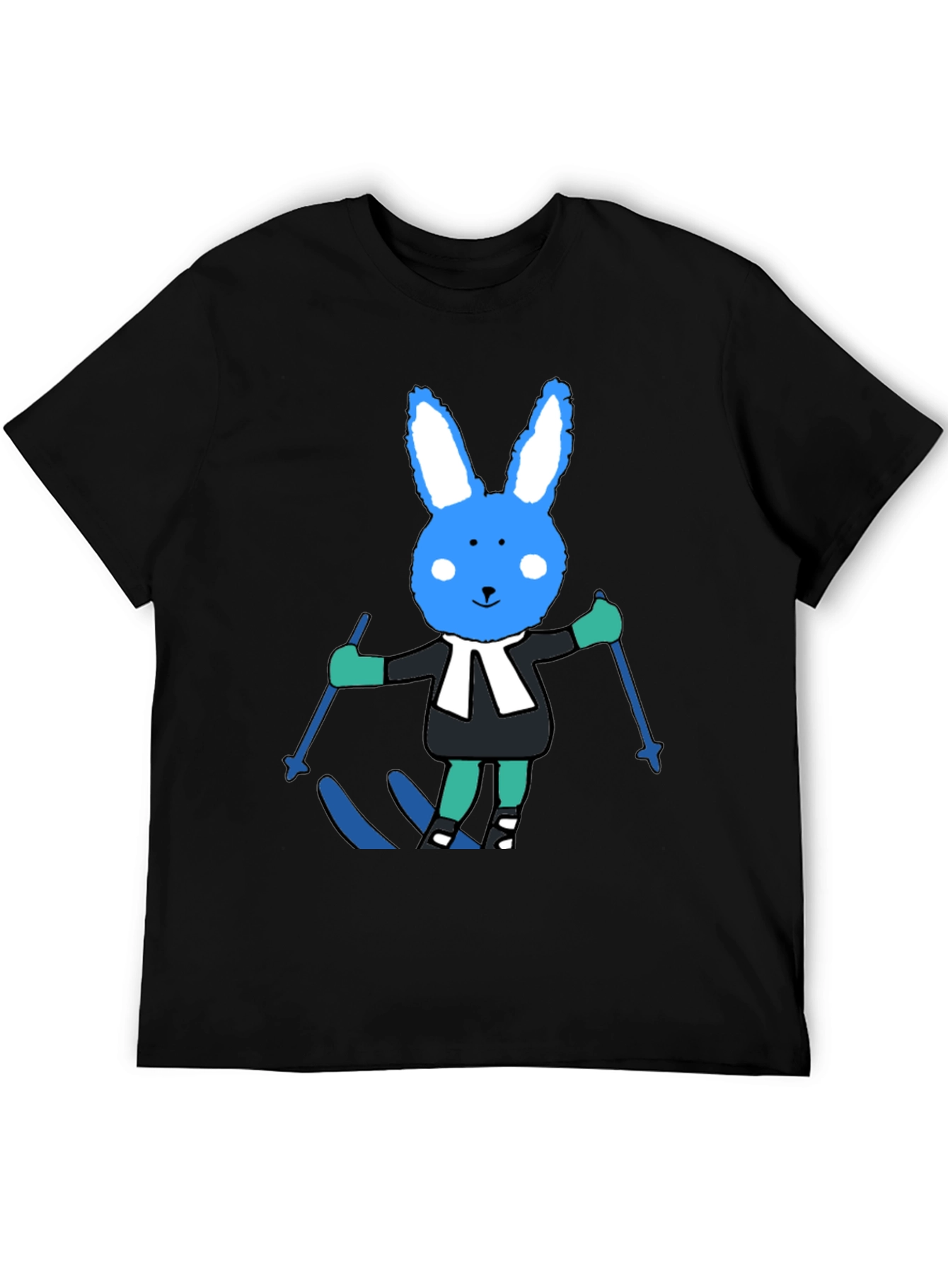 Ski Bunny Tee: Fun Cartoon Rabbit T-Shirt