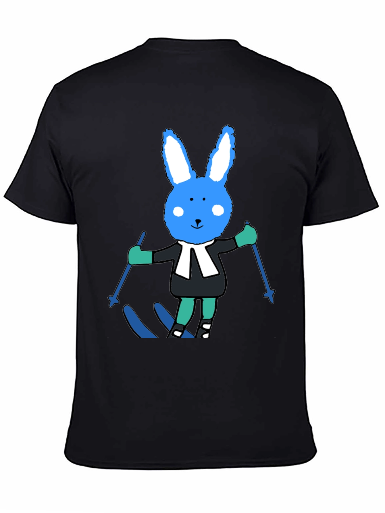 Ski Bunny Tee: Fun Cartoon Rabbit T-Shirt