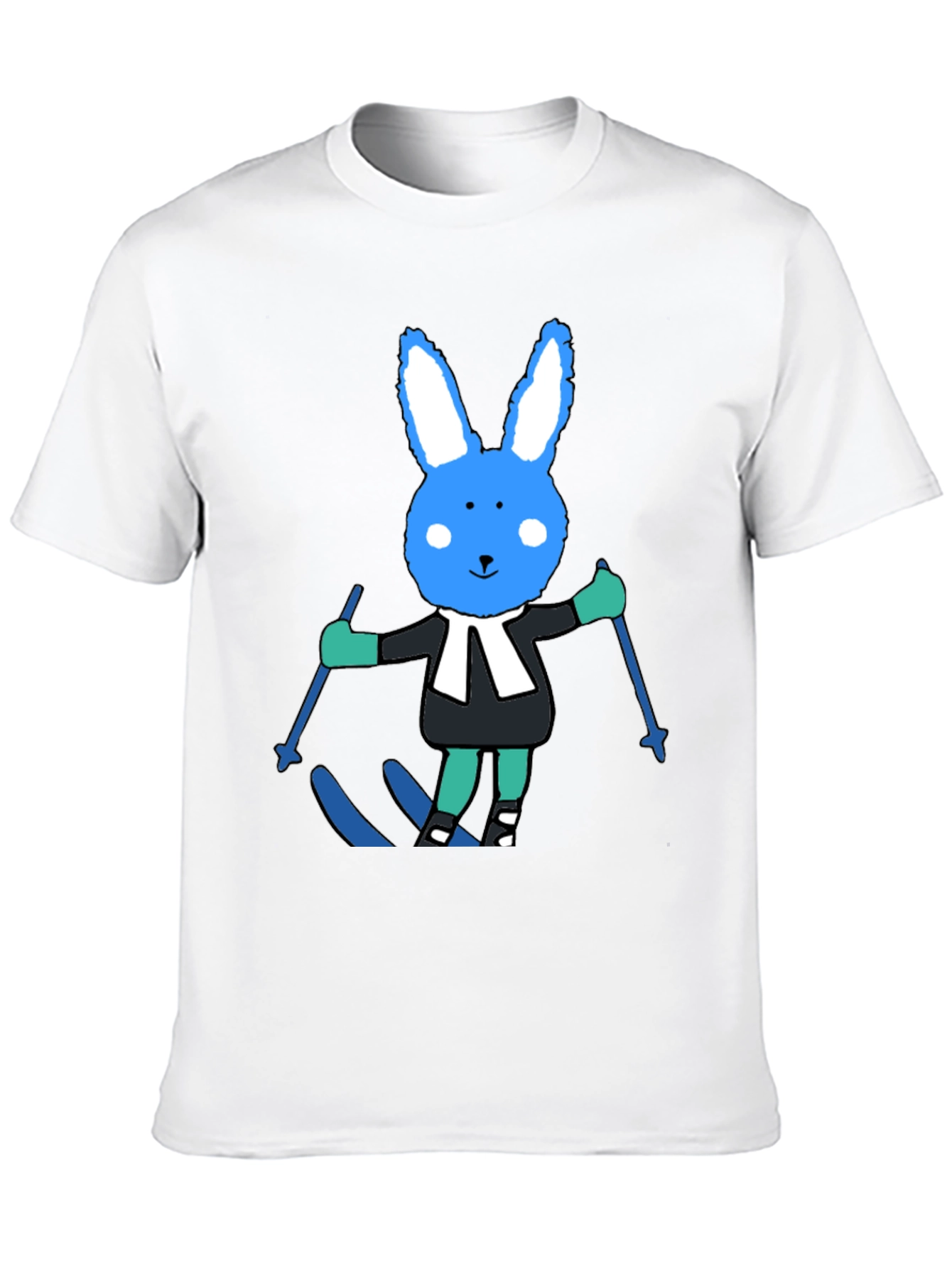 Ski Bunny Tee: Fun Cartoon Rabbit T-Shirt