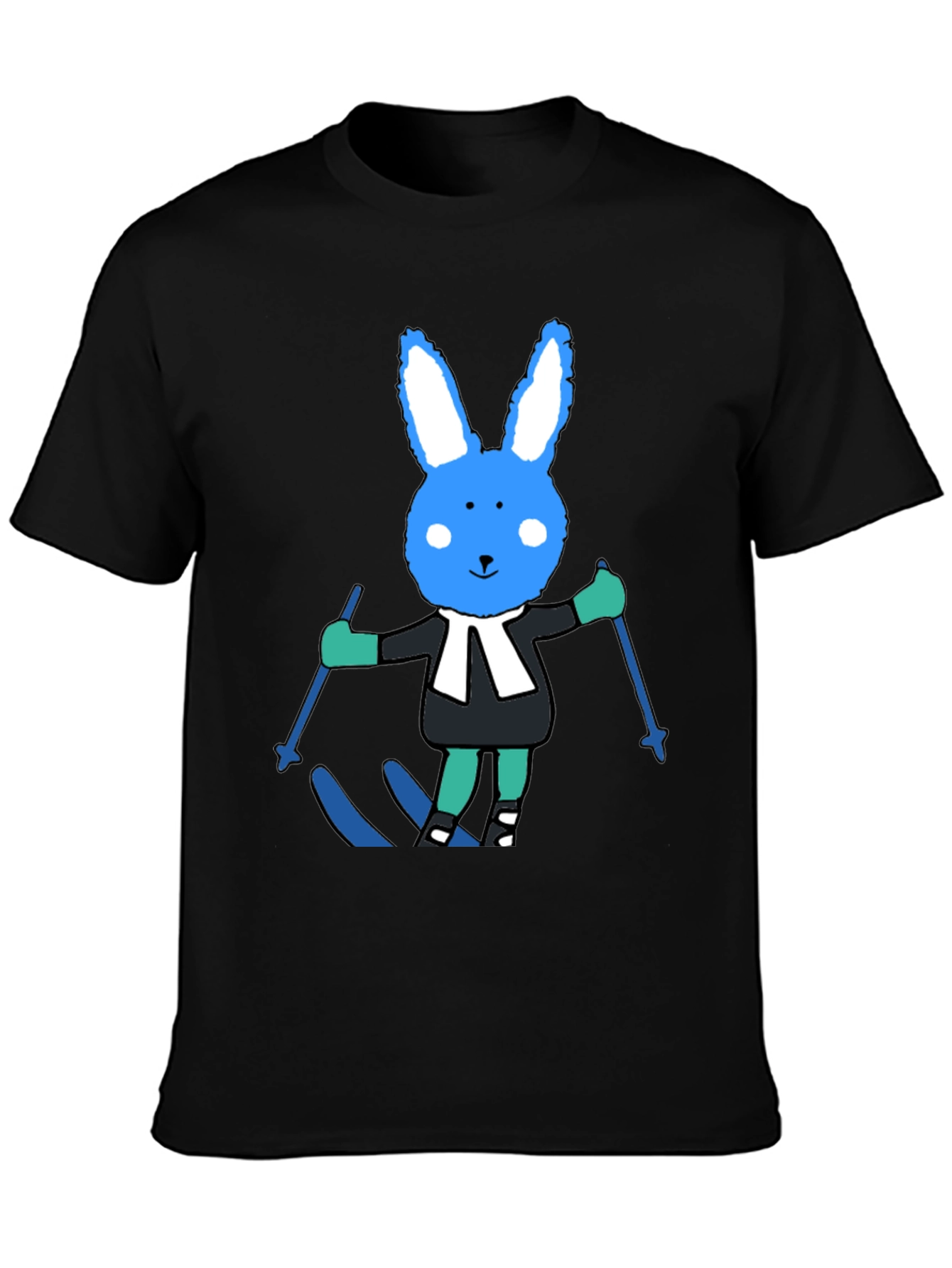 Ski Bunny Tee: Fun Cartoon Rabbit T-Shirt