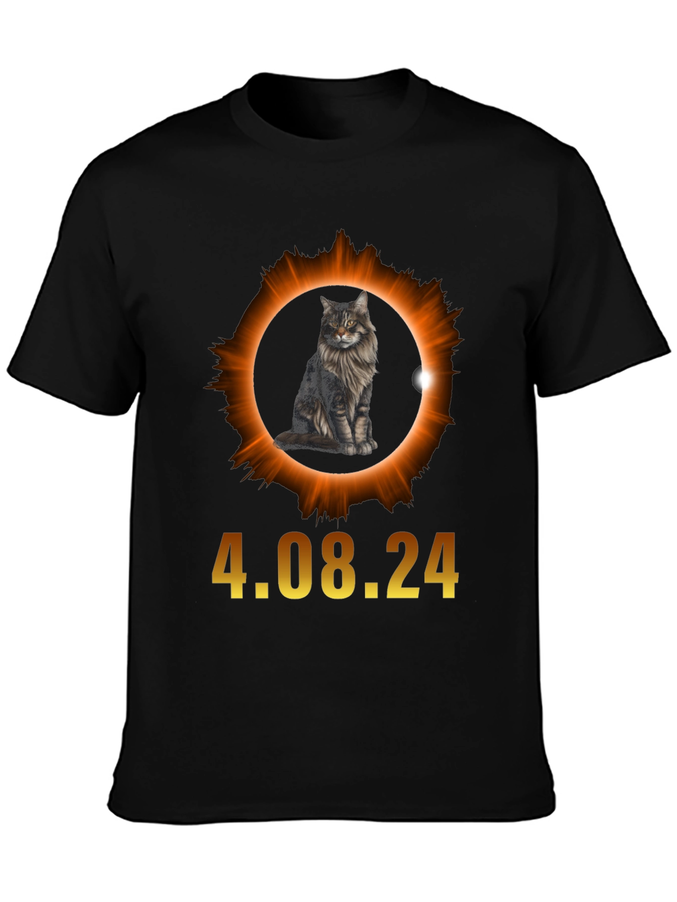 Total Solar Eclipse 4.08.24 Cat Graphic Tee