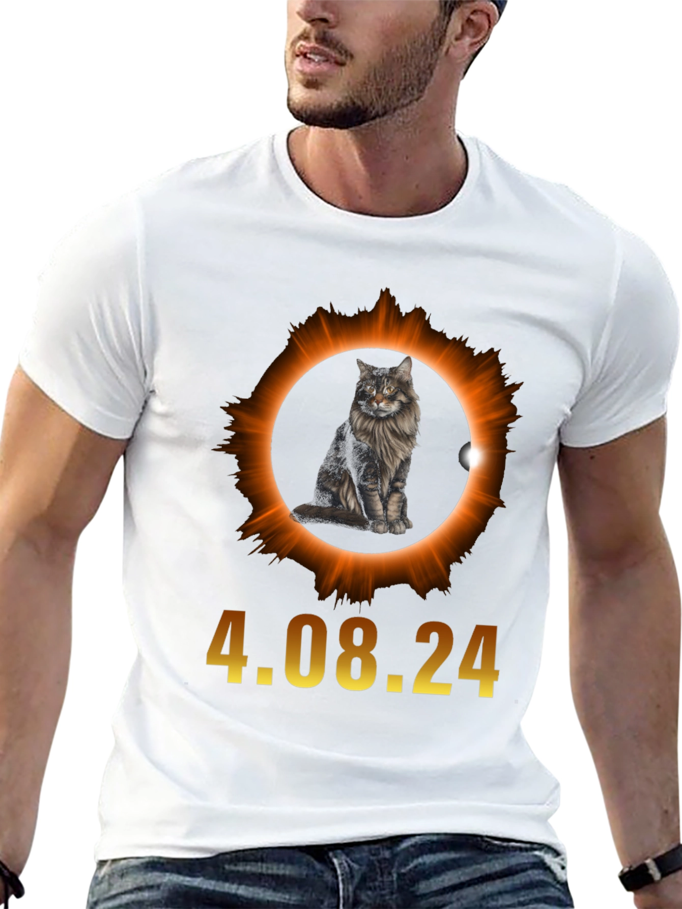 Total Solar Eclipse 4.08.24 Cat Graphic Tee