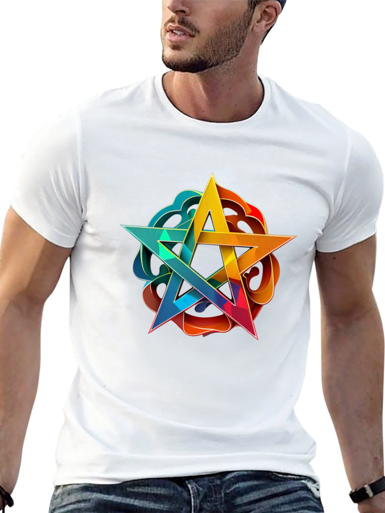 Geometric Star Graphic Tee - Stylish Comfort