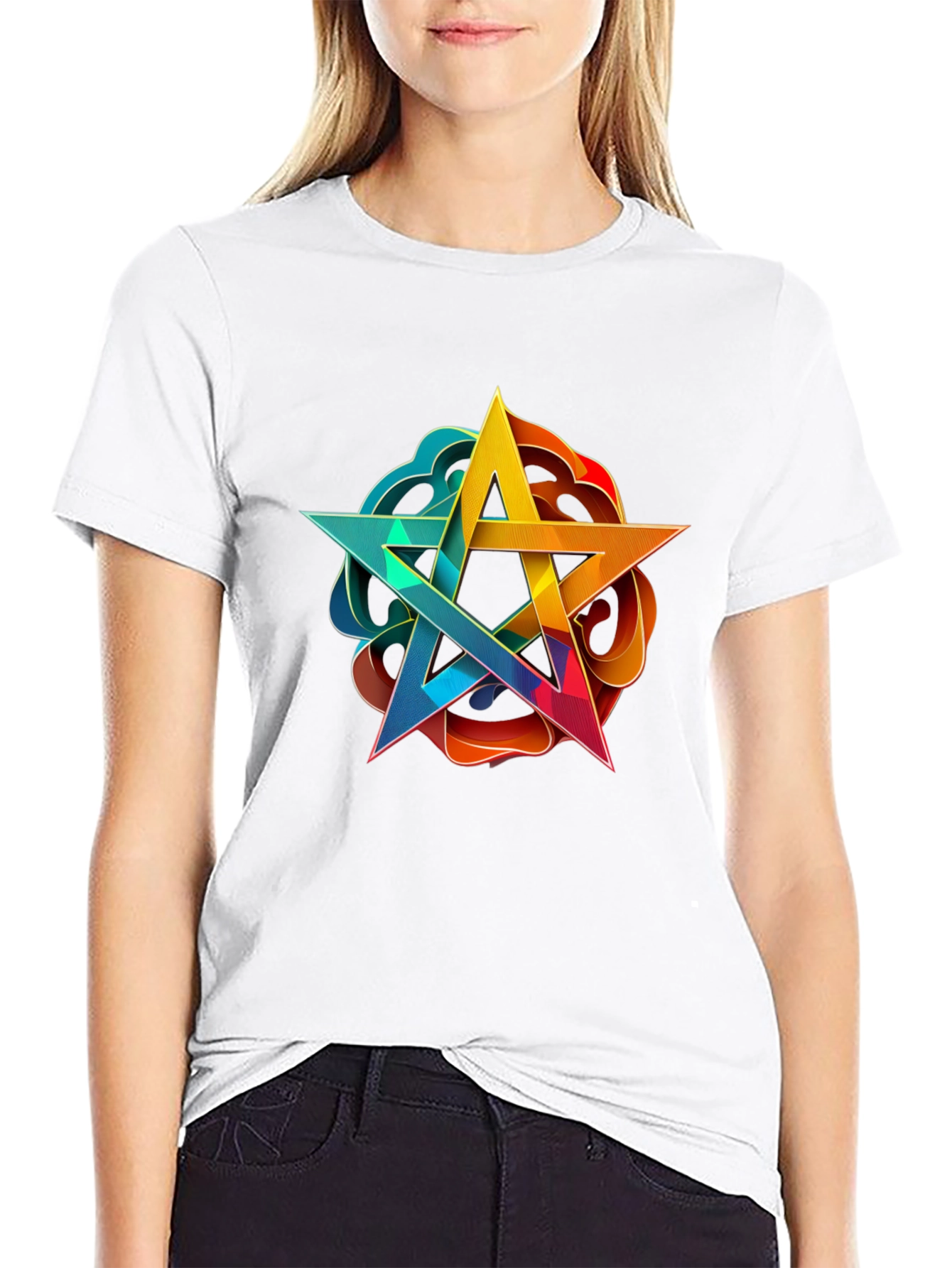 Geometric Star Graphic Tee - Stylish Comfort