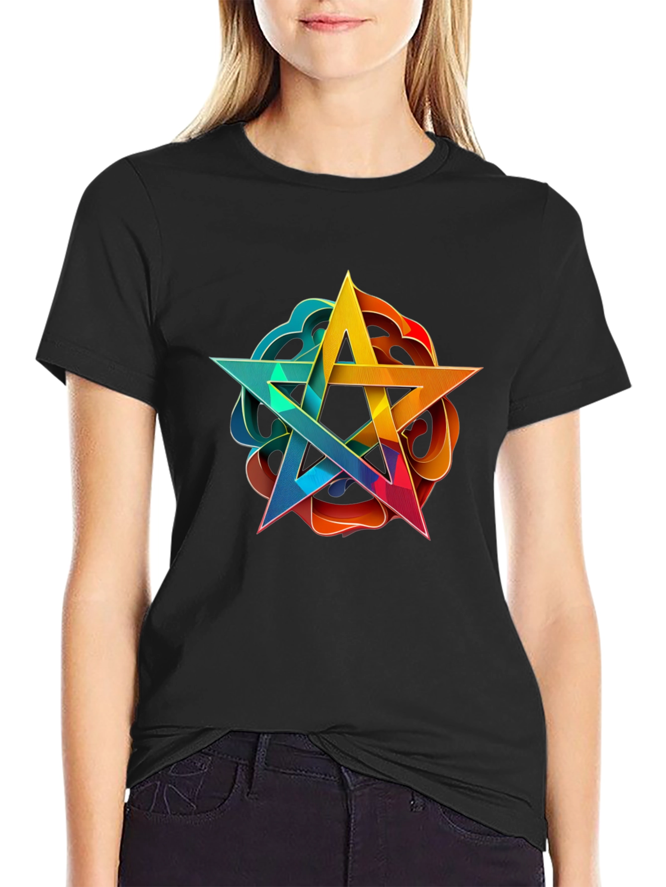 Geometric Star Graphic Tee - Stylish Comfort