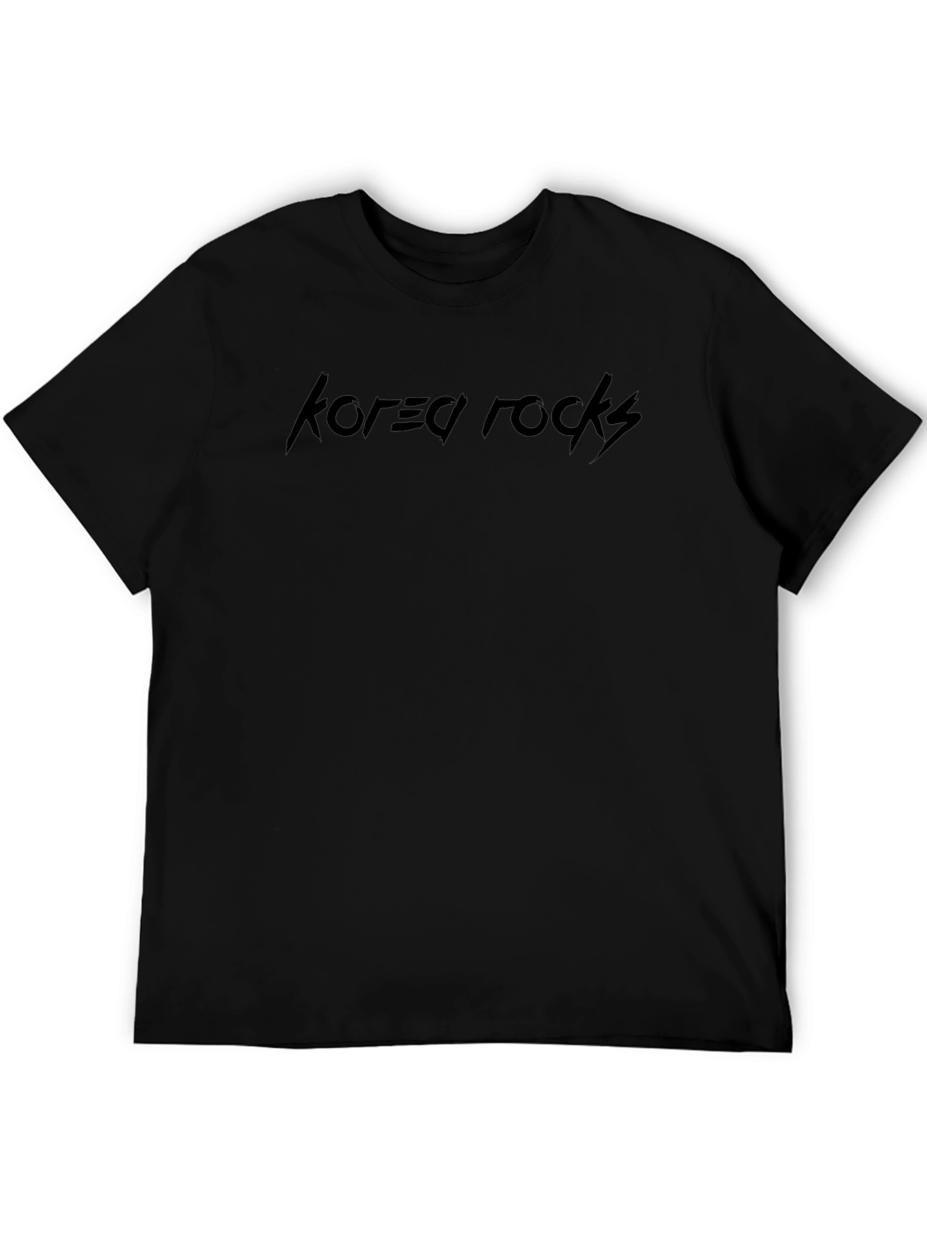 Korea Rocks Black Graphic T-Shirt